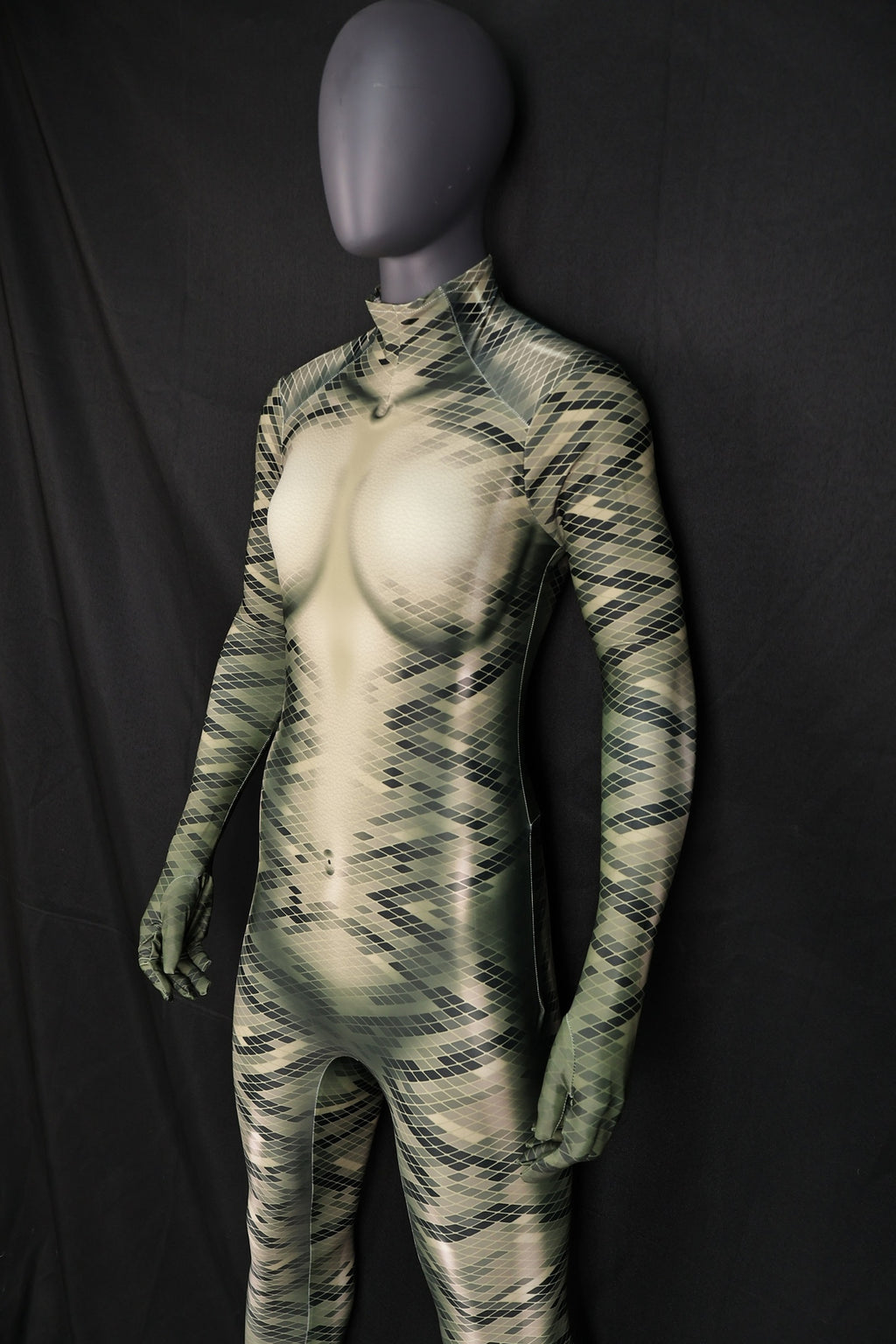 Handcrafted Snake Texture Zentai, Custom Female Cosplay Commission Suit