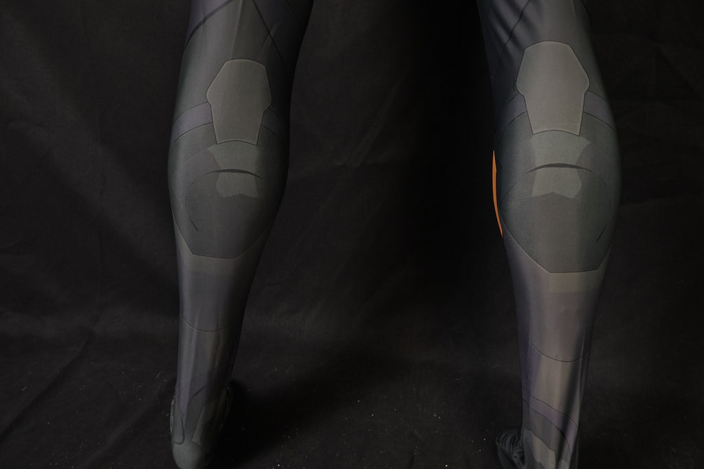 Men Holy Lord Dark Charcoal Orange Gold Armor Cosplay Jumpsuit