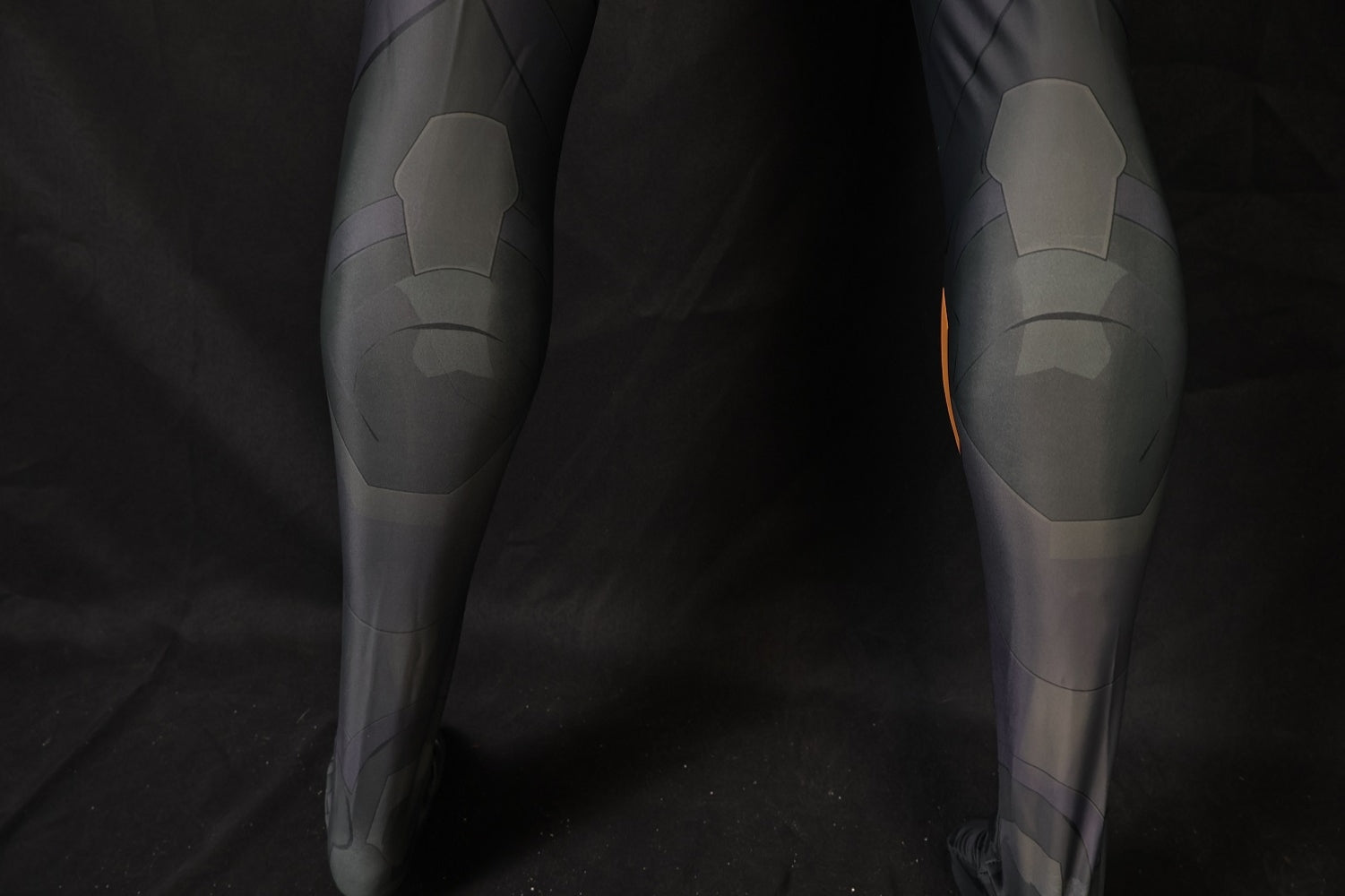 Men Holy Lord Dark Charcoal Orange Gold Armor Cosplay Jumpsuit