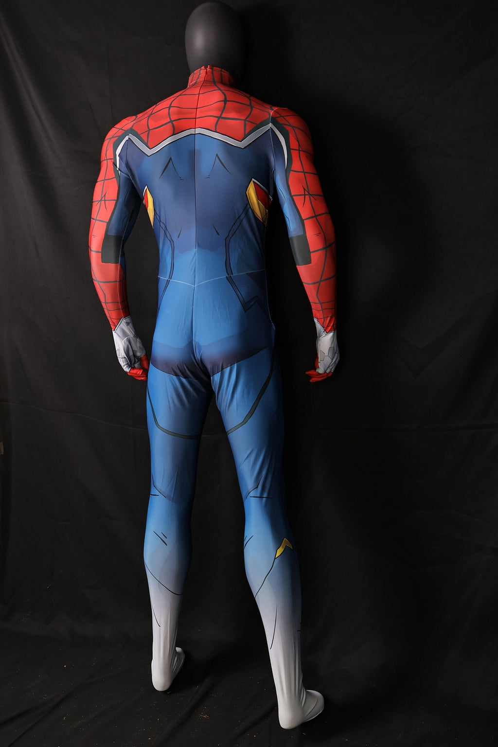 Tech Blue Webbed Red Spandex Bodysuit Rivals S M Punk Men Outfit