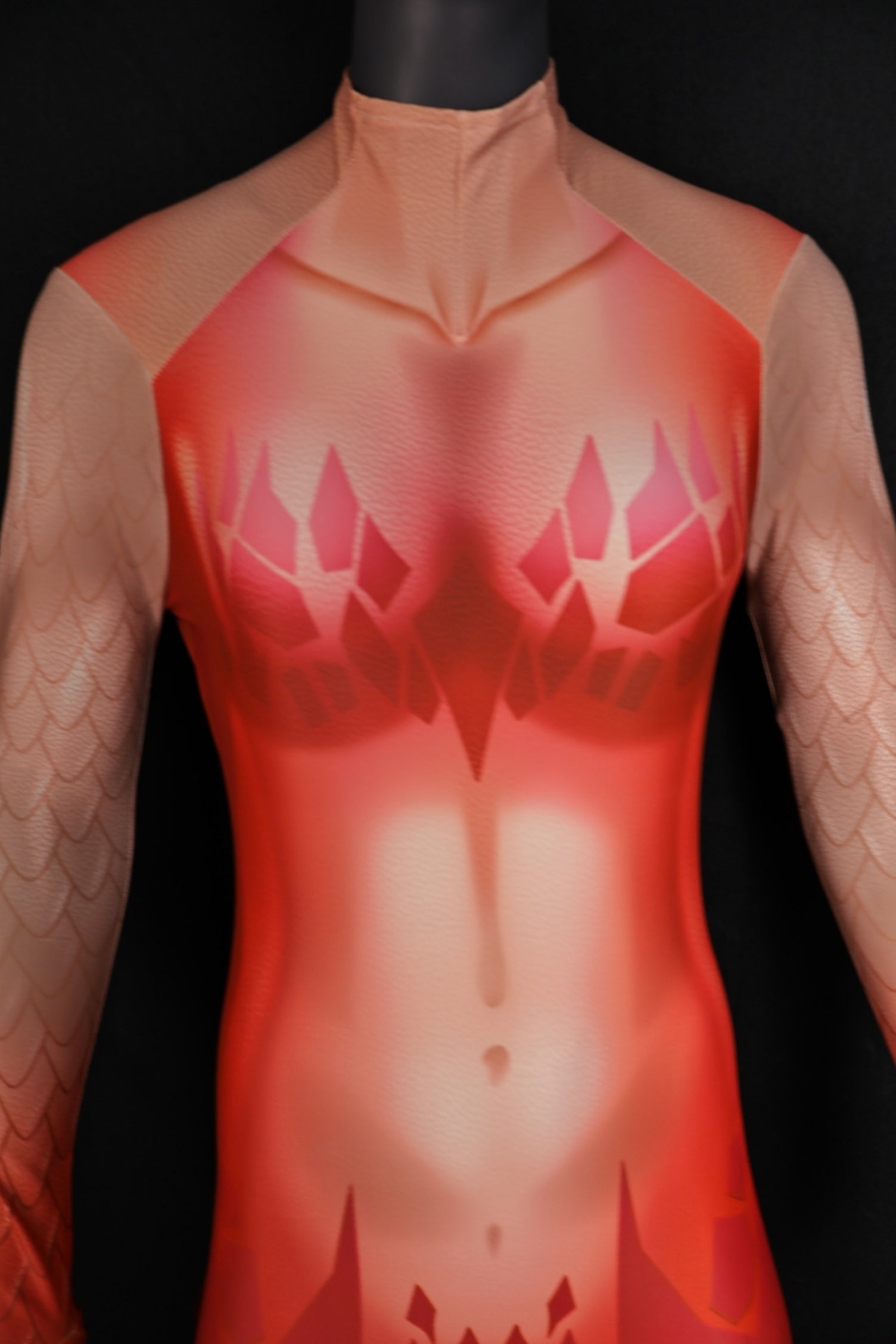 Female Cosplay Commission: Red Dragon Motif Bodysuit