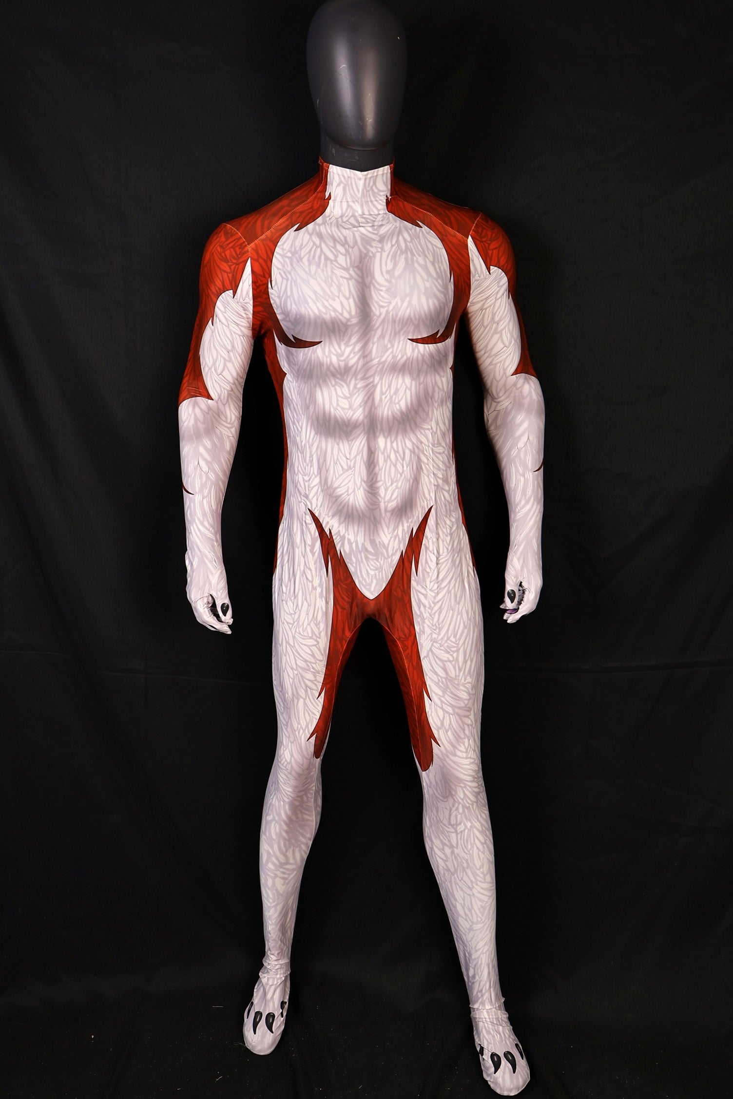 Toon-Red-Wolf-Preview Spandex Bodysuit Muscle Shading for Men Kids Wolf Cosplay