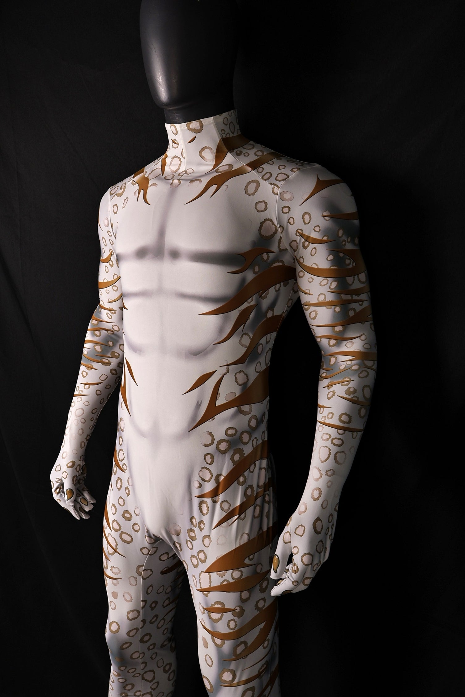 Opening bespoke workshop commissions for high quality male snow leopard jumpsuits