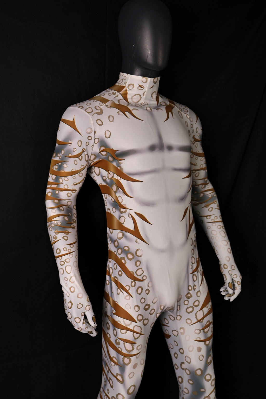 Opening bespoke workshop commissions for high quality male snow leopard jumpsuits