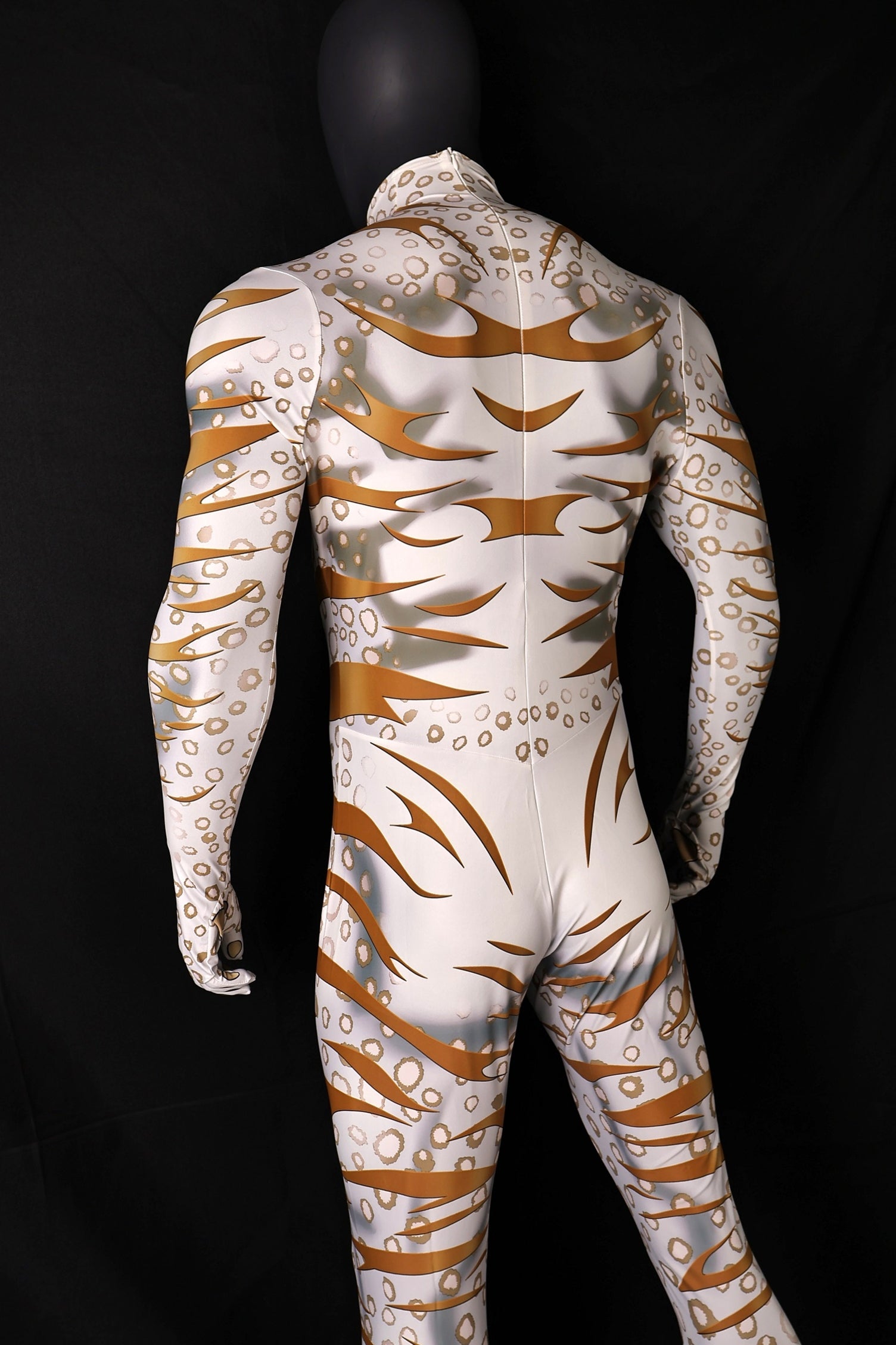 Opening bespoke workshop commissions for high quality male snow leopard jumpsuits