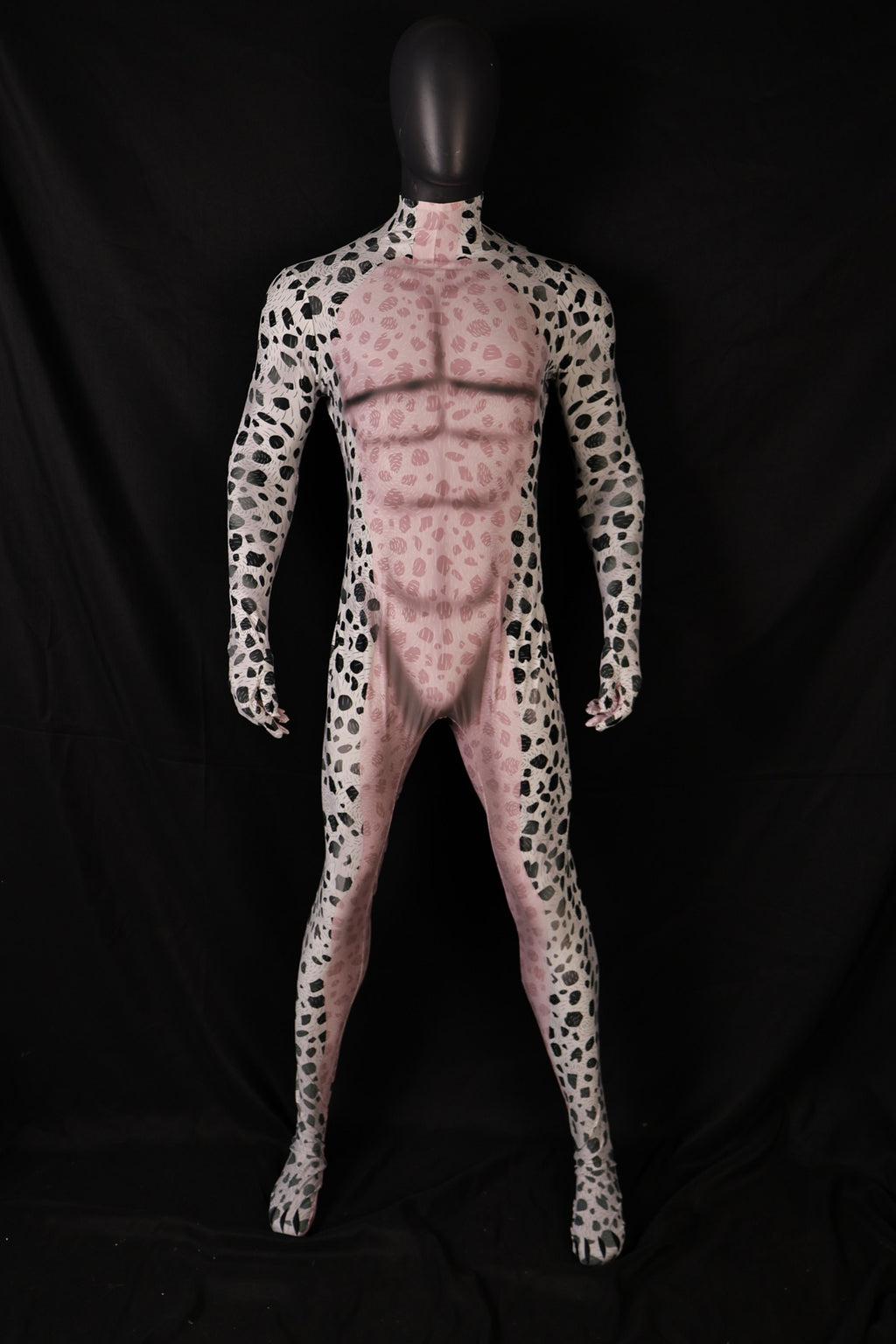 Replicating male dalmatian style bodysuits accurately from your provided images