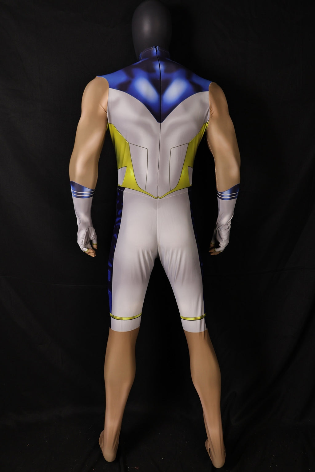Men Sailor Moon White Navy Blue Muscular Texture Cosplay Jumpsuit