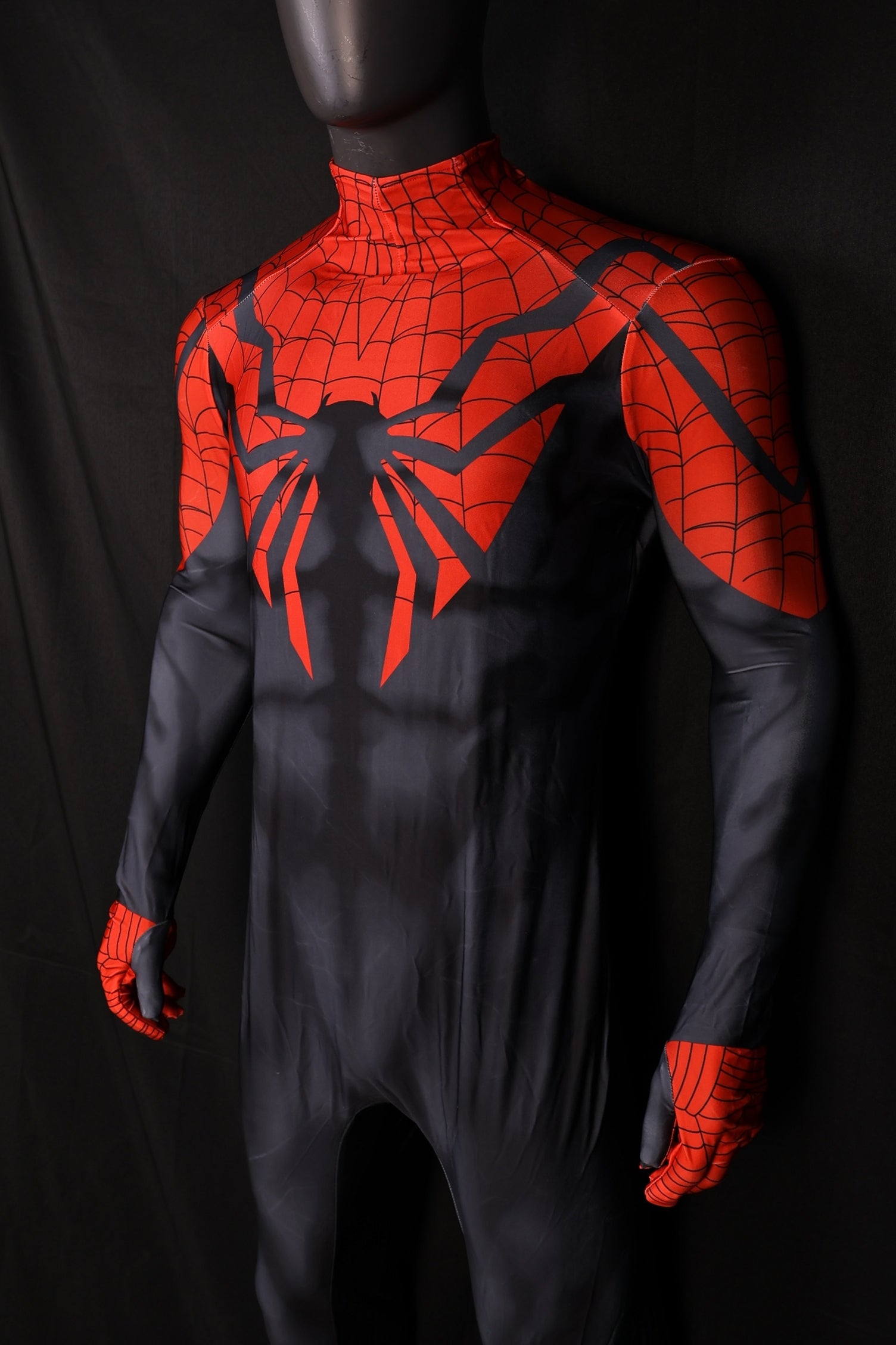 Superior Spider-man Black Red Spandex Wear Large Emblem Men Costume