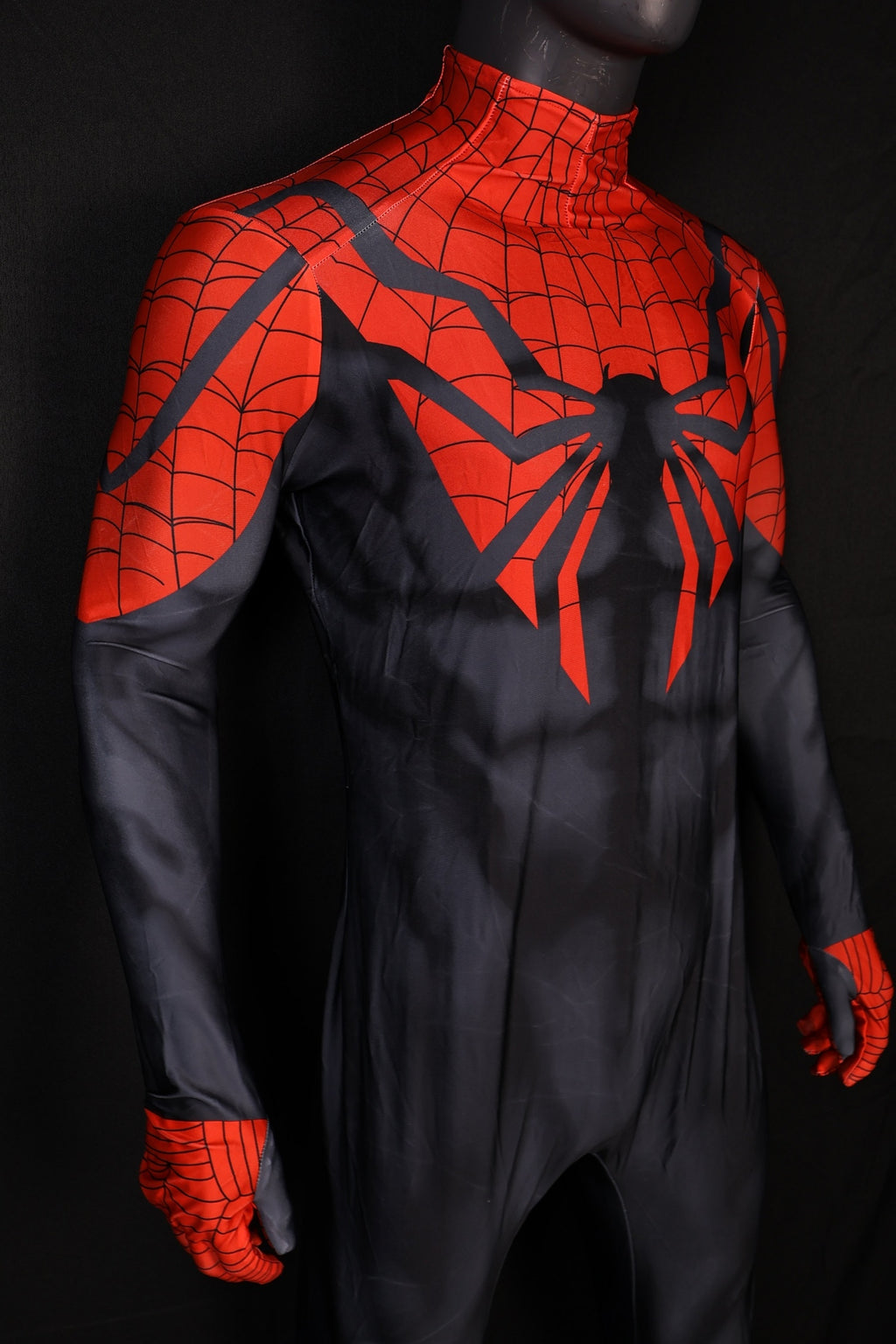 Superior Spider-man Black Red Spandex Wear Large Emblem Men Costume