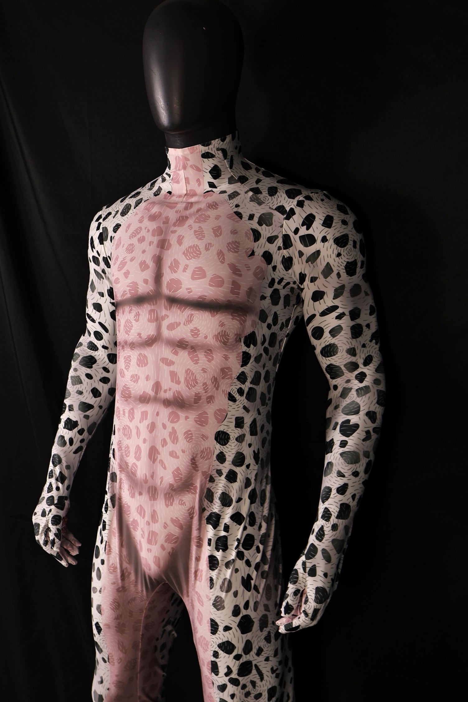 Replicating male dalmatian style bodysuits accurately from your provided images