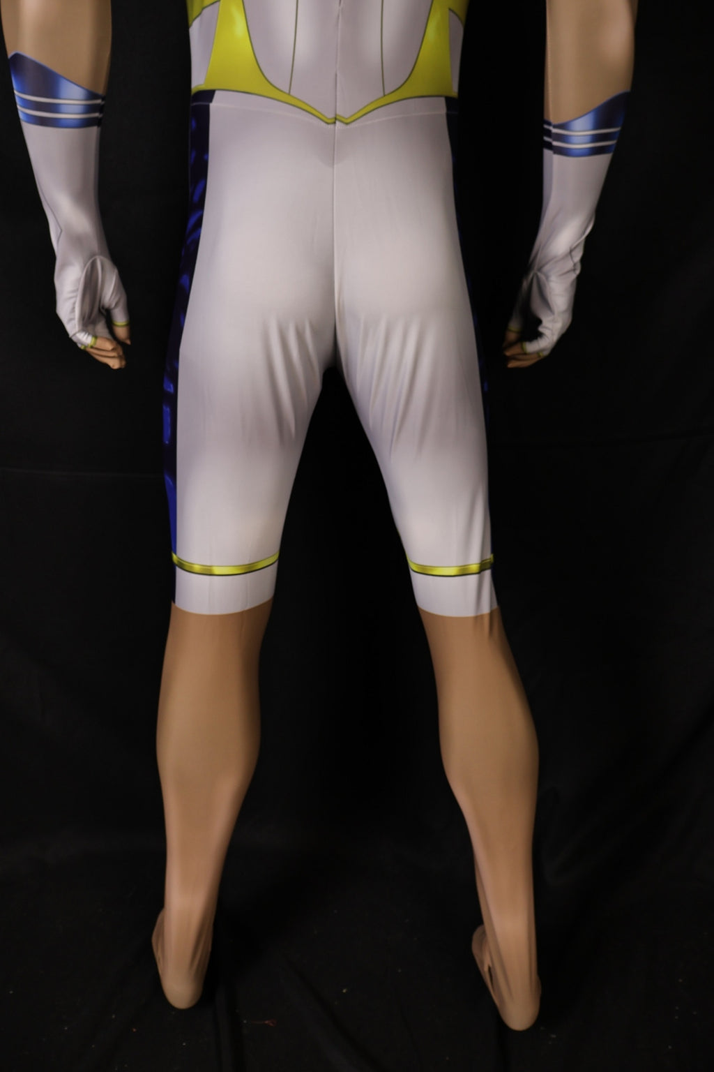 Men Sailor Moon White Navy Blue Muscular Texture Cosplay Jumpsuit