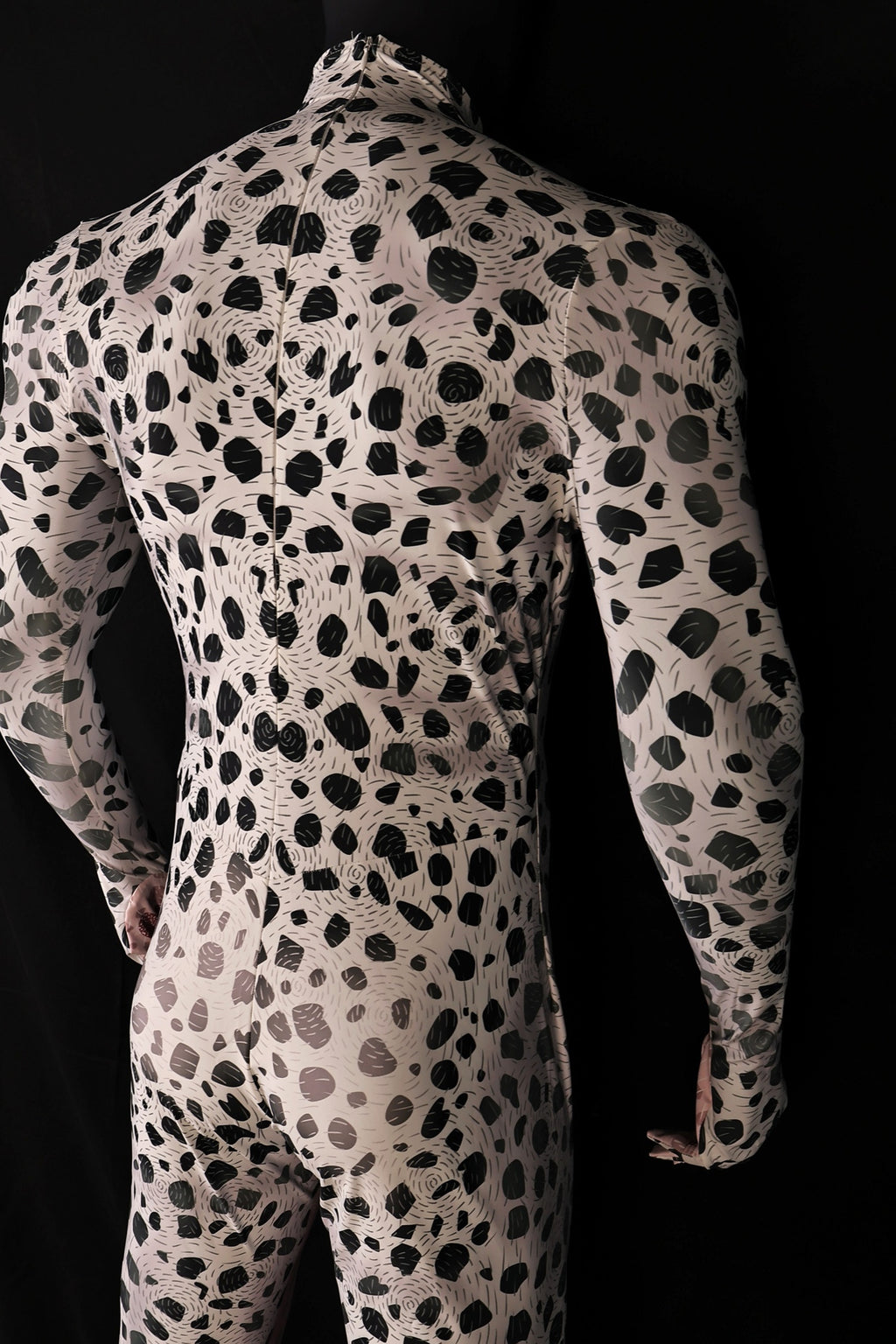 Replicating male dalmatian style bodysuits accurately from your provided images