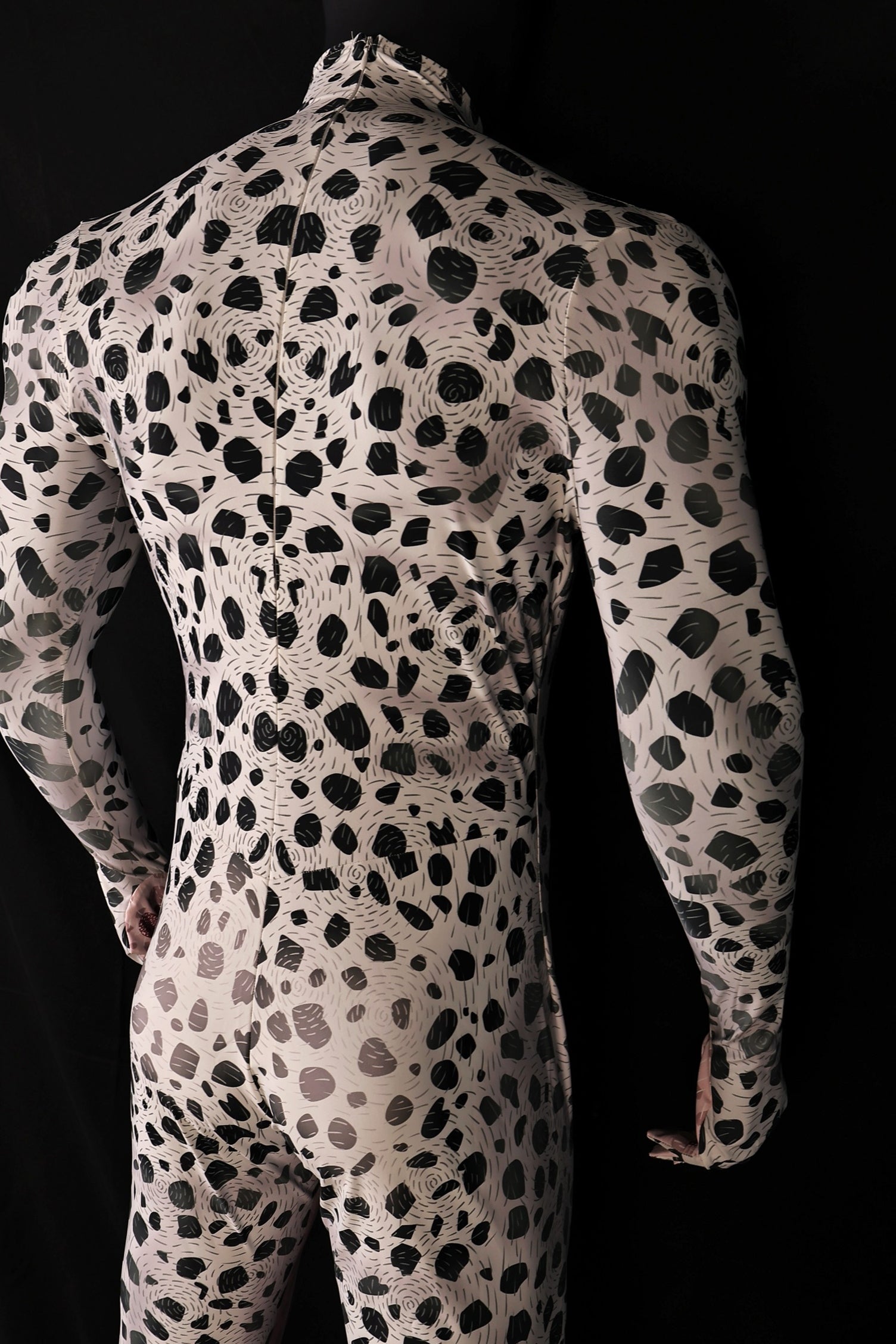 Replicating male dalmatian style bodysuits accurately from your provided images