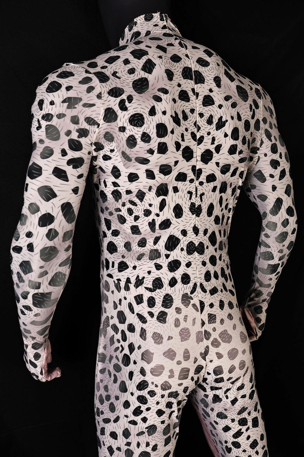 Replicating male dalmatian style bodysuits accurately from your provided images