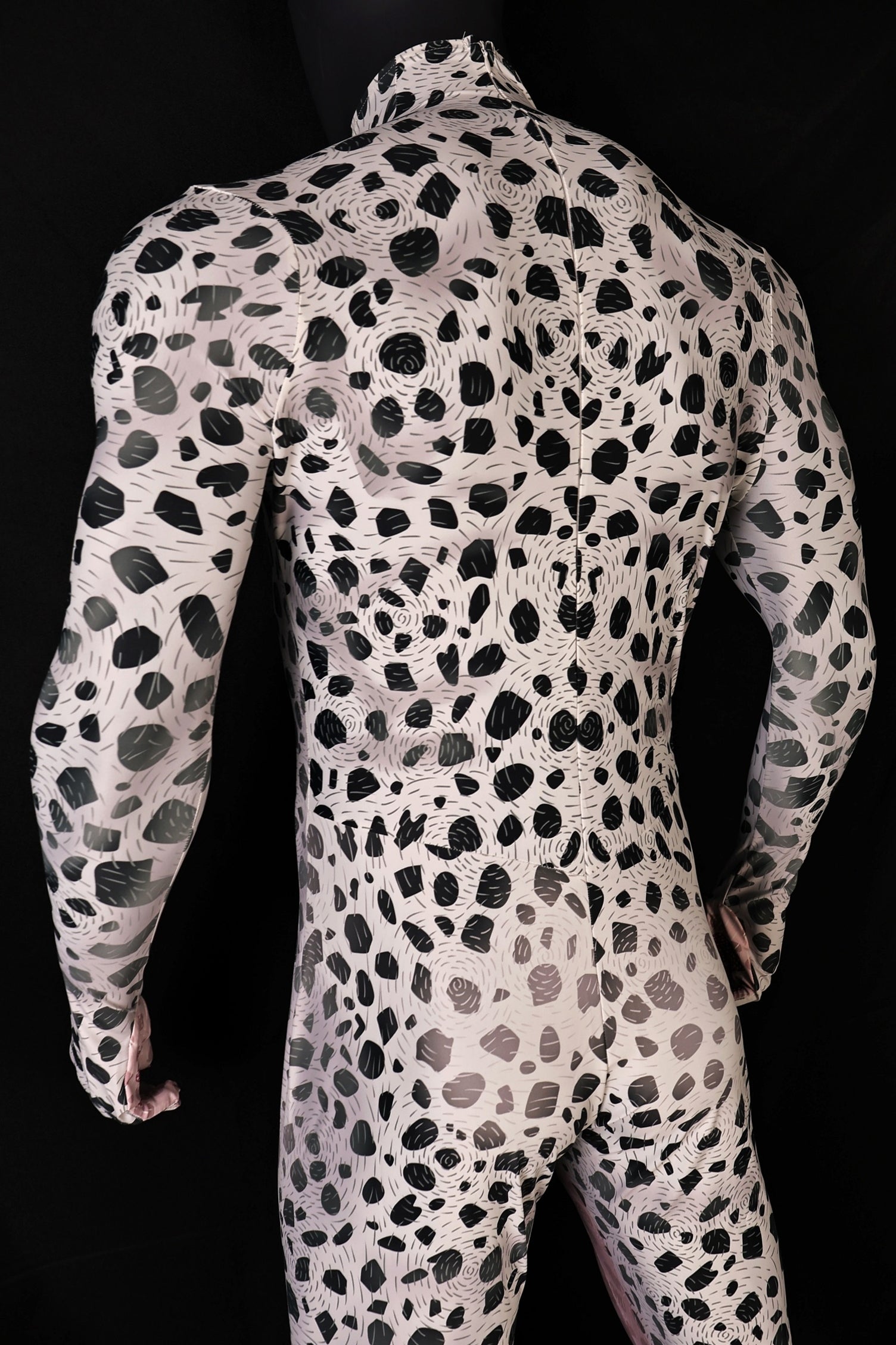 Replicating male dalmatian style bodysuits accurately from your provided images