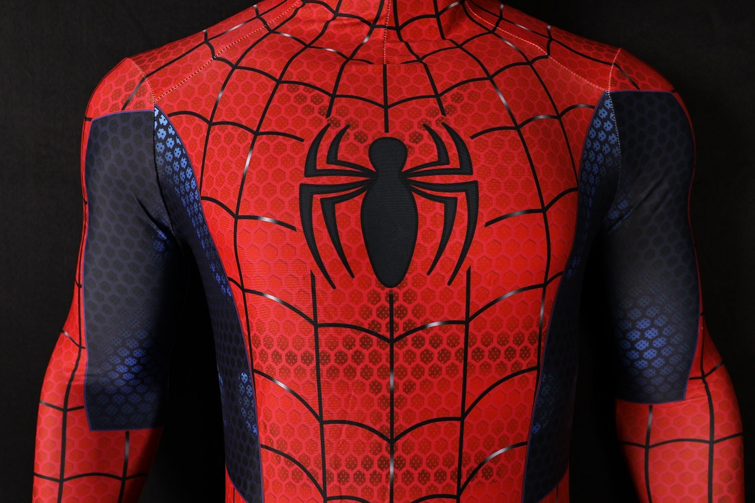 Spandex Bodysuit Webbed Red Dark Indigo Ultimate Spiderman Men Outfit