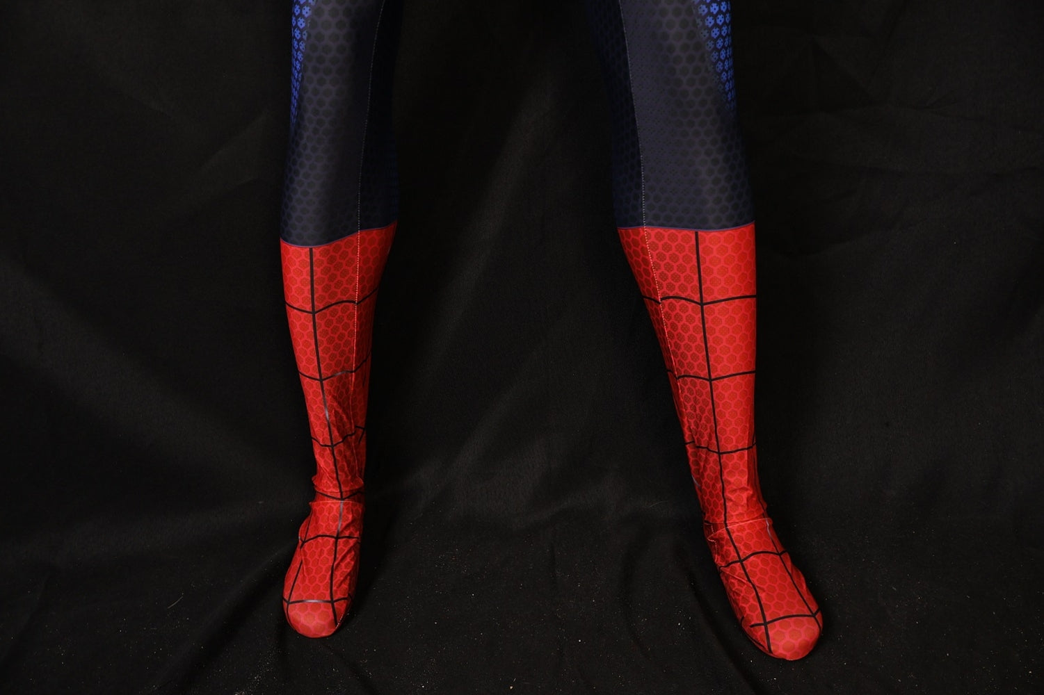 Spandex Bodysuit Webbed Red Dark Indigo Ultimate Spiderman Men Outfit