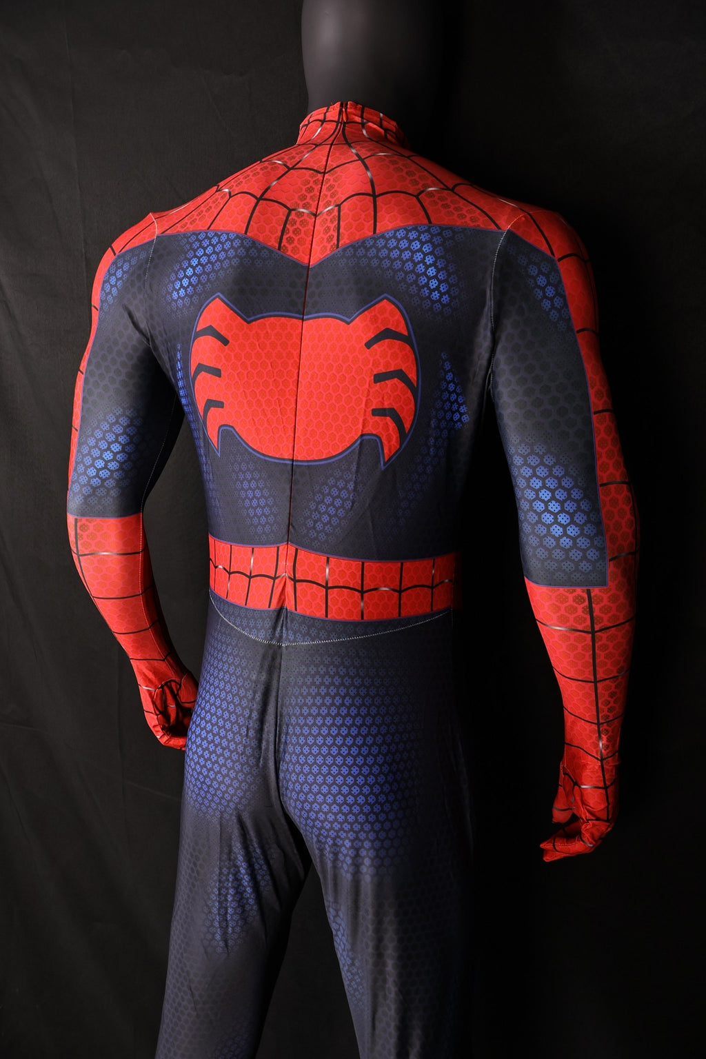 Spandex Bodysuit Webbed Red Dark Indigo Ultimate Spiderman Men Outfit