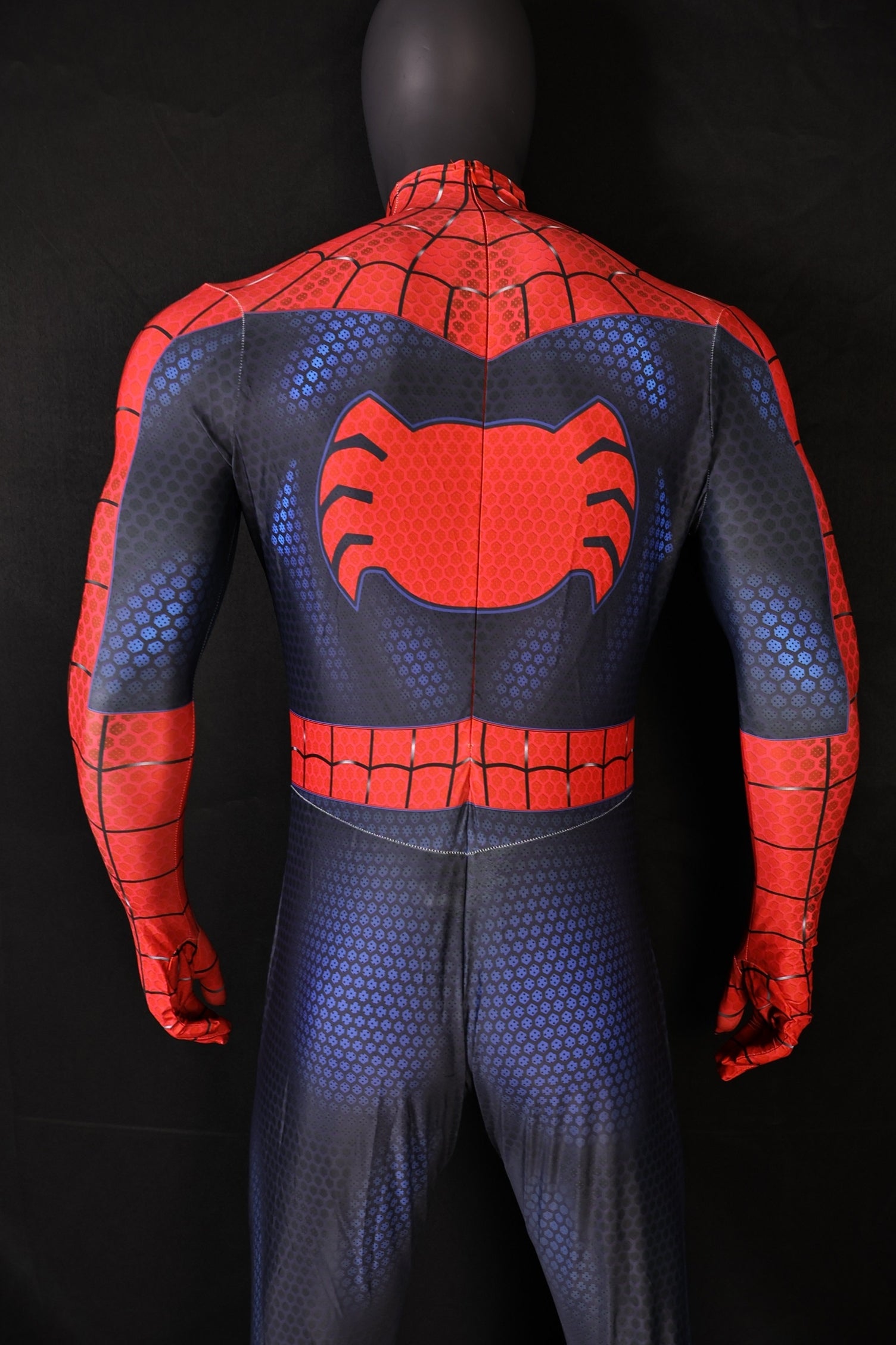 Spandex Bodysuit Webbed Red Dark Indigo Ultimate Spiderman Men Outfit