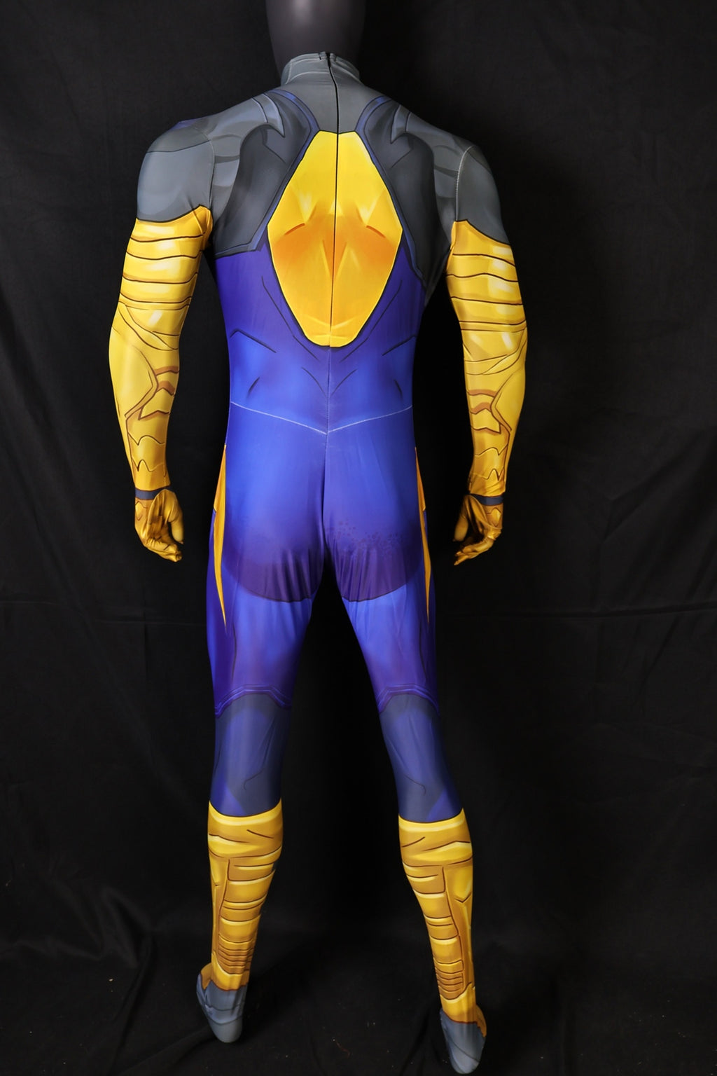 Mariner Blue Violet Spandex Bodysuit Gold Scales Armor Men Cosplay Costume