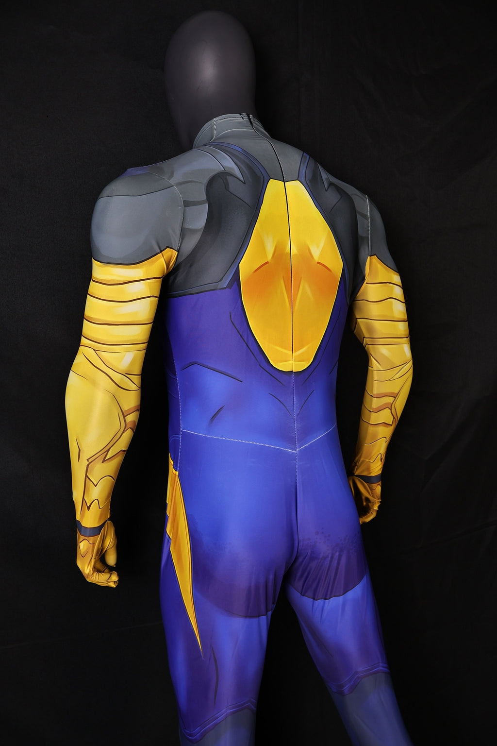 Mariner Blue Violet Spandex Bodysuit Gold Scales Armor Men Cosplay Costume