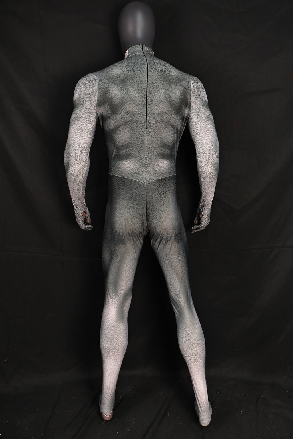 Realistic Vintage Husky Grey Fur Muscle Shaded Bodysuit Male Edition