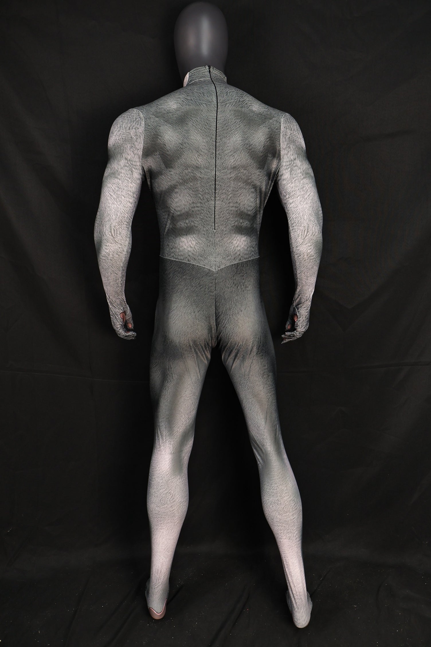 Realistic Vintage Husky Grey Fur Muscle Shaded Bodysuit Male Edition