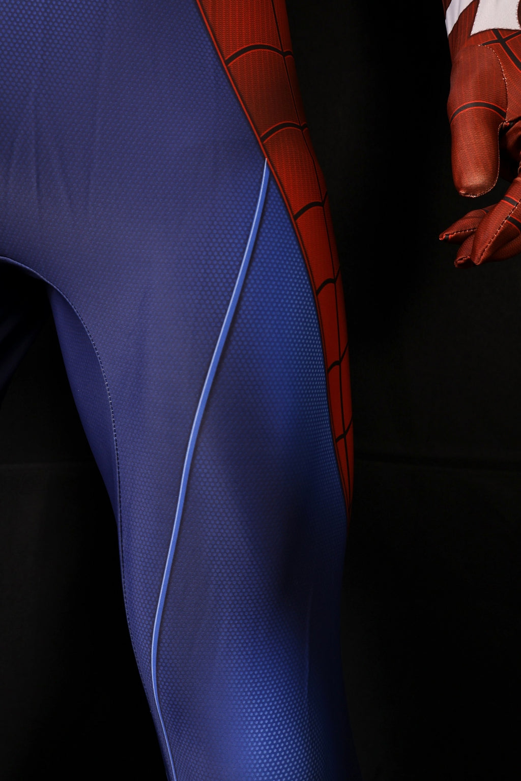Men PS4 Spiderman Huge White Spider Royal Blue Cosplay Jumpsuit