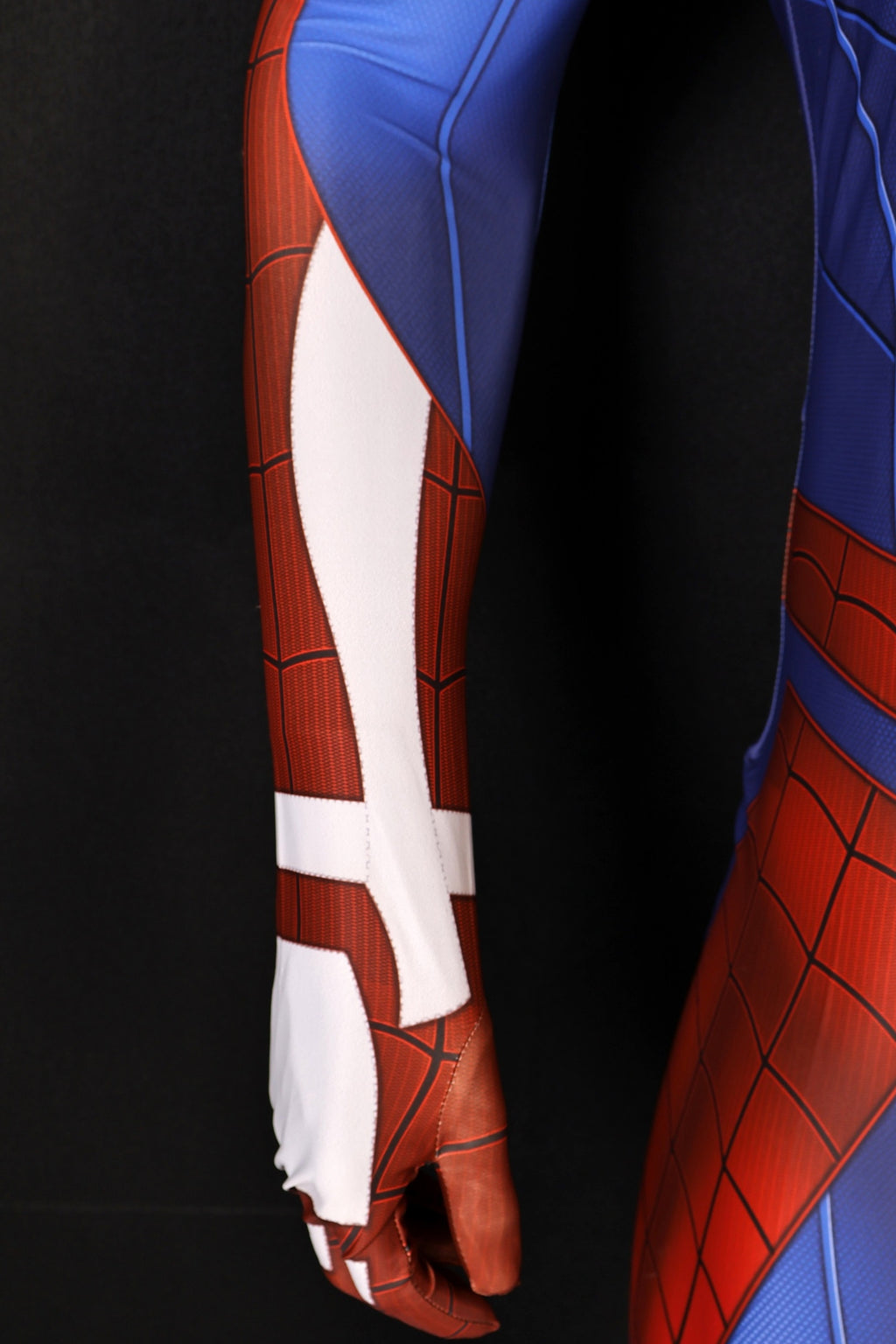 Men PS4 Spiderman Huge White Spider Royal Blue Cosplay Jumpsuit
