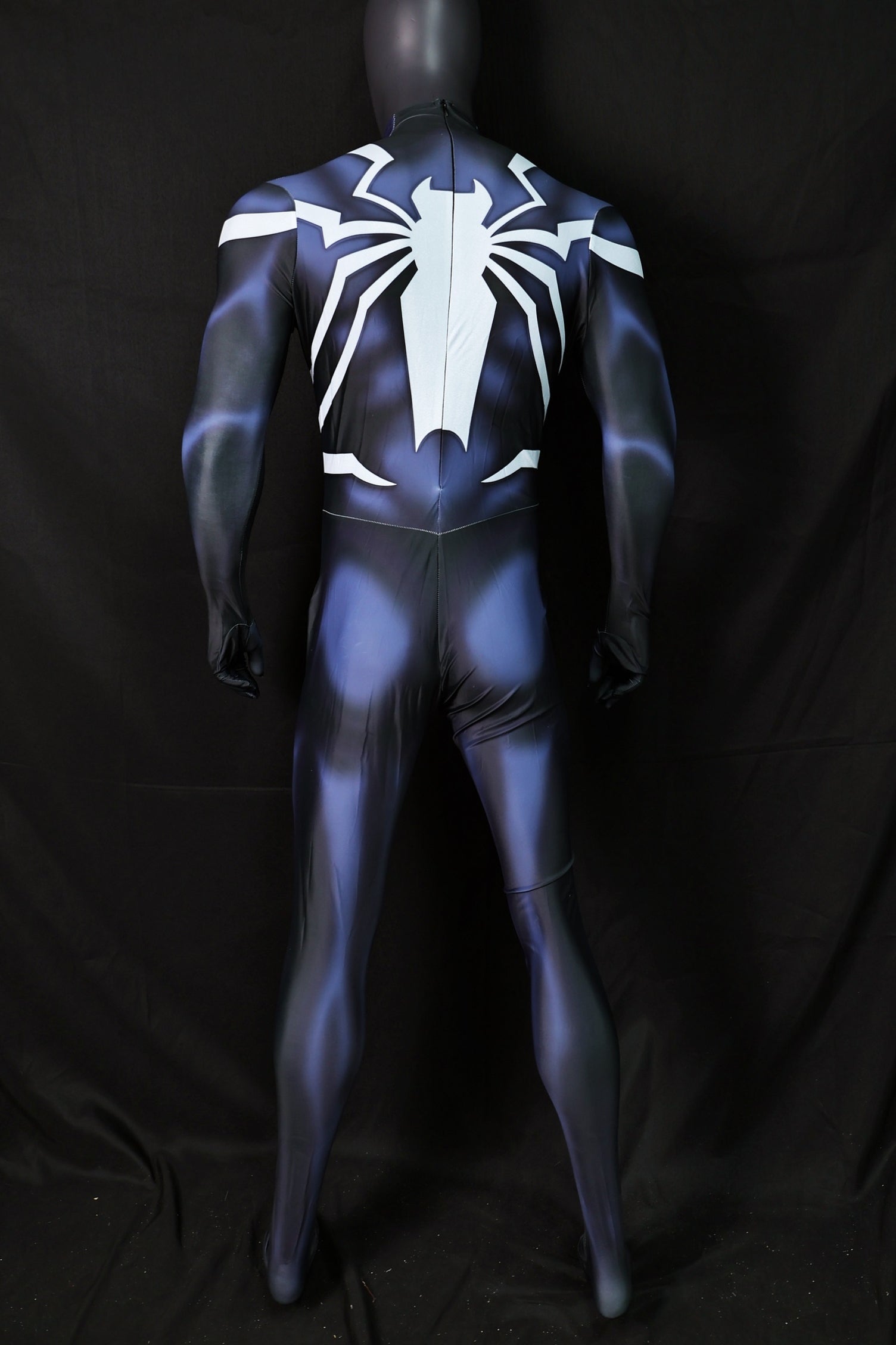 Black Suit Wars Spandex Bodysuit White Spider Emblem Men Cosplay Apparel