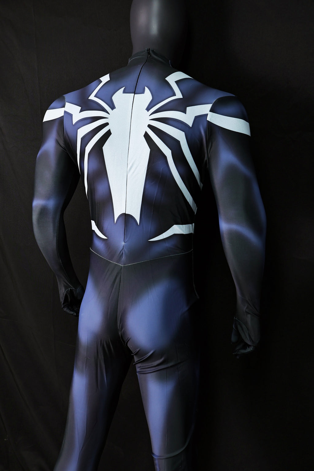 Black Suit Wars Spandex Bodysuit White Spider Emblem Men Cosplay Apparel