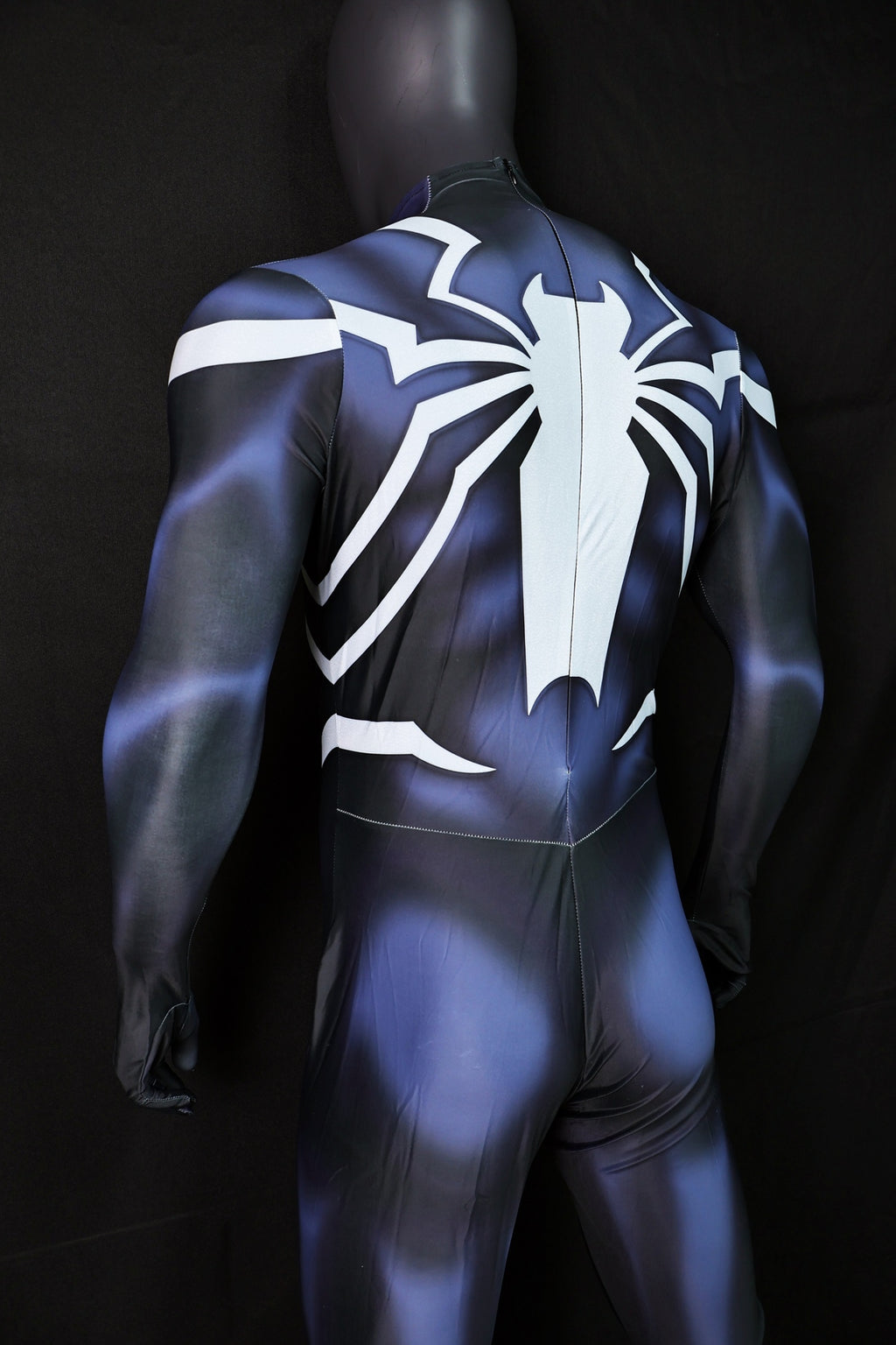 Black Suit Wars Spandex Bodysuit White Spider Emblem Men Cosplay Apparel