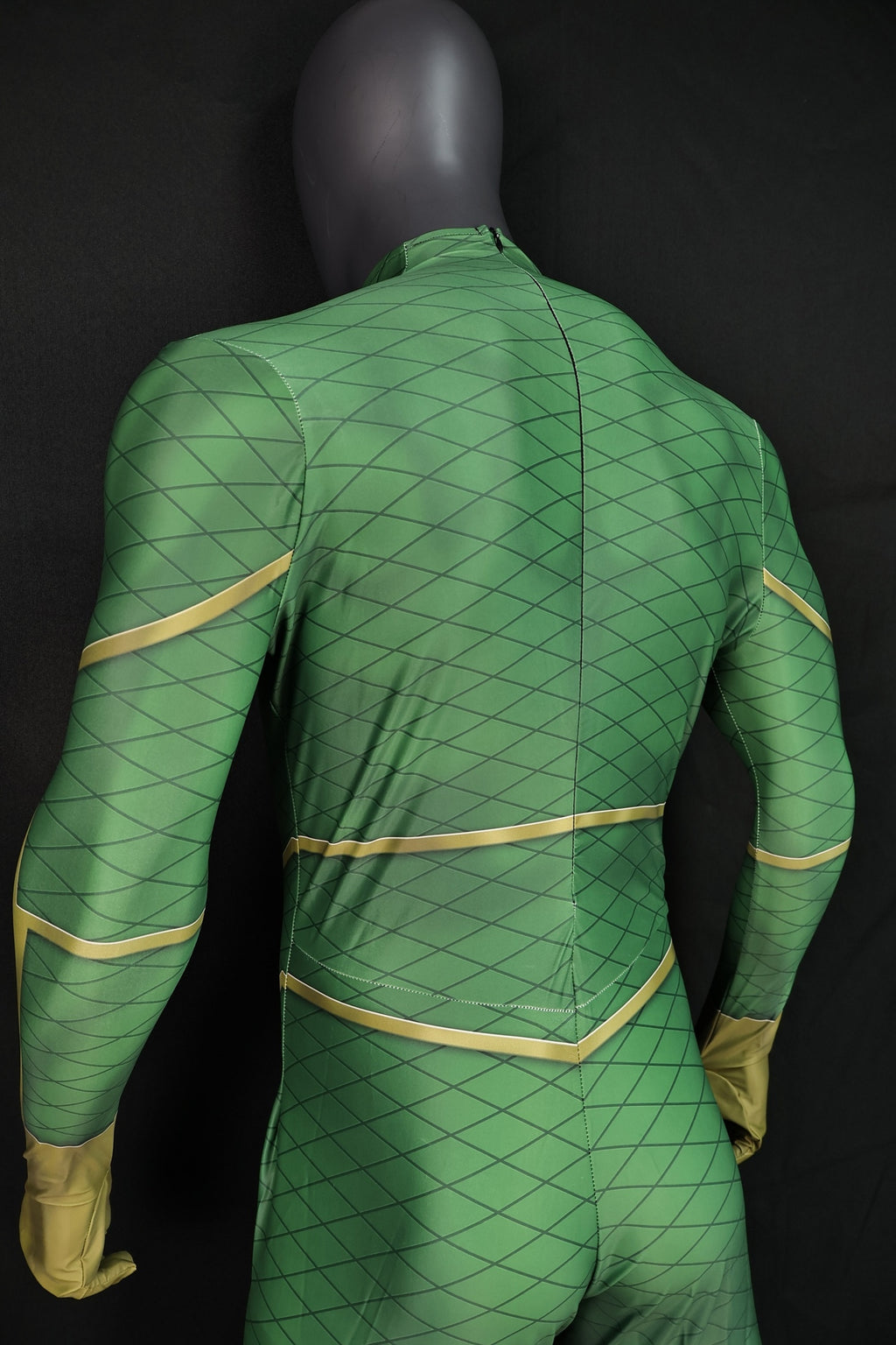 Mysterio Metallic Green Illusionist Attire Gold Trimmed Men Apparel