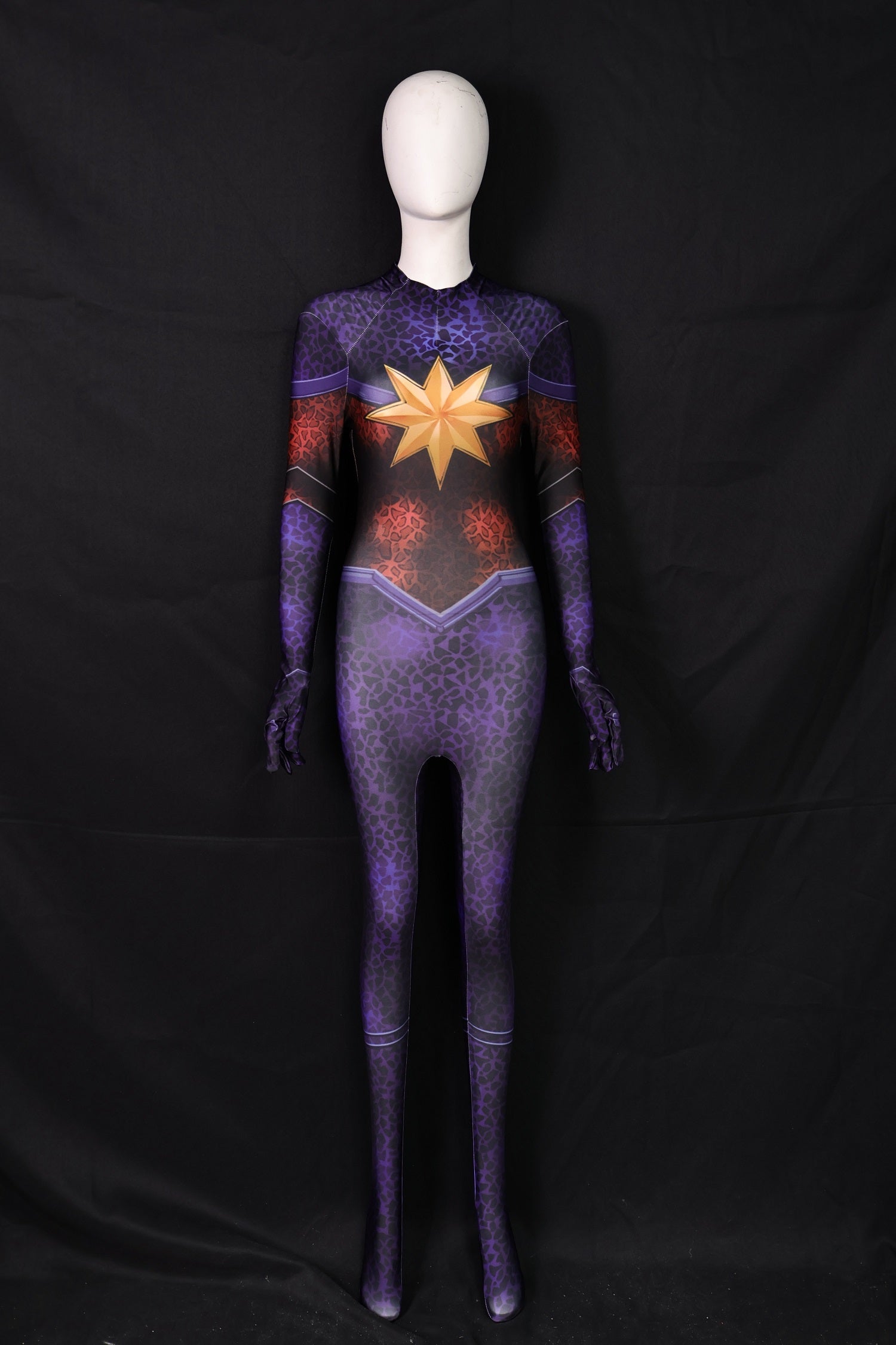 Women Custom Captain Marvel Cosplay Jumpsuit