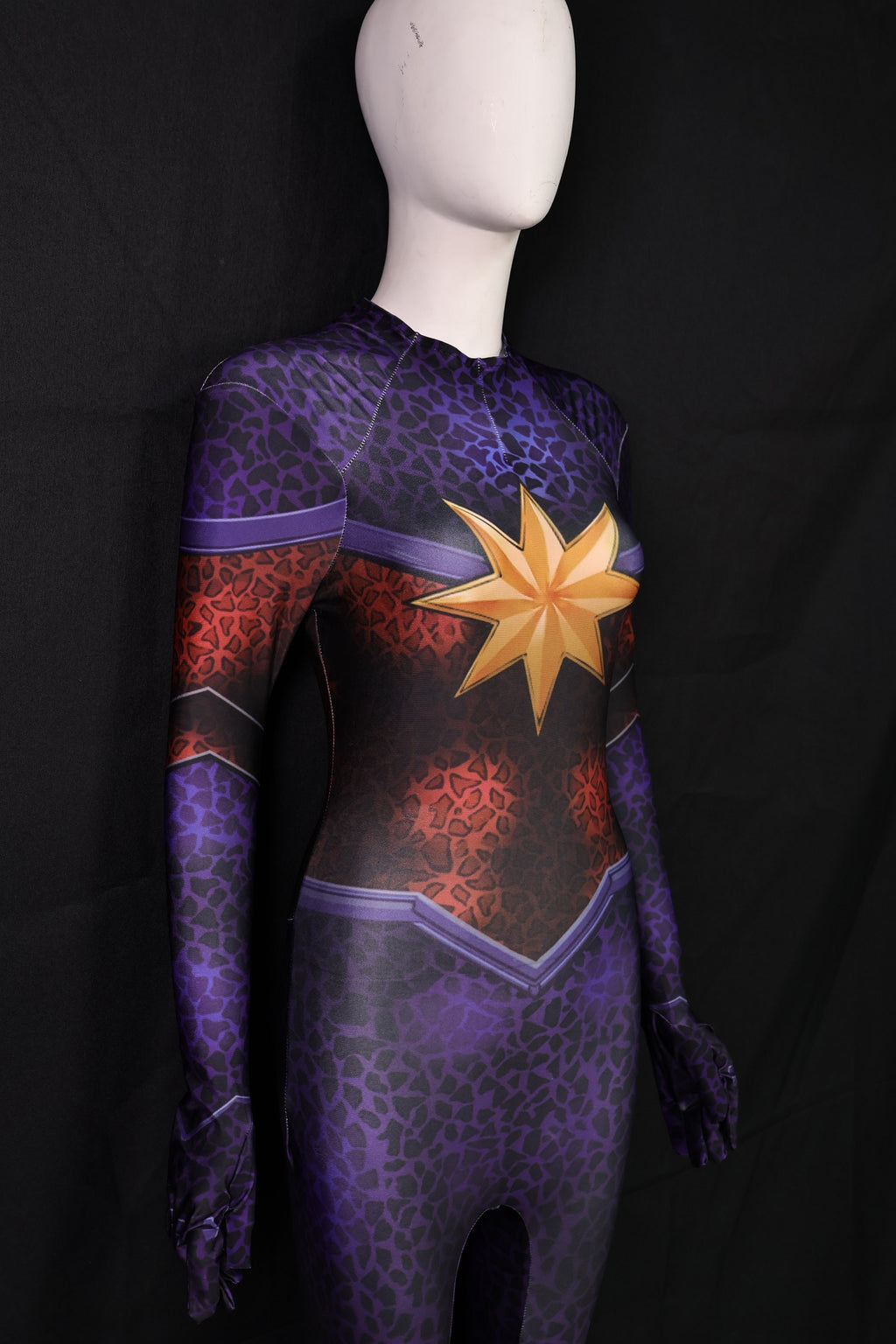 Women Custom Captain Marvel Cosplay Jumpsuit