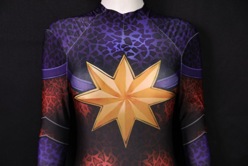 Women Custom Captain Marvel Cosplay Jumpsuit
