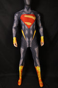 Men Absolute Superman Bold S Shield Charcoal Gray Cosplay Jumpsuit