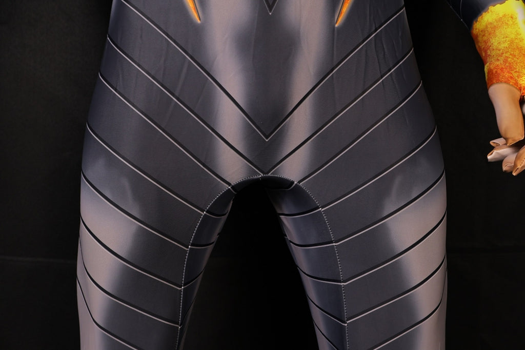 Men Absolute Superman Bold S Shield Charcoal Gray Cosplay Jumpsuit