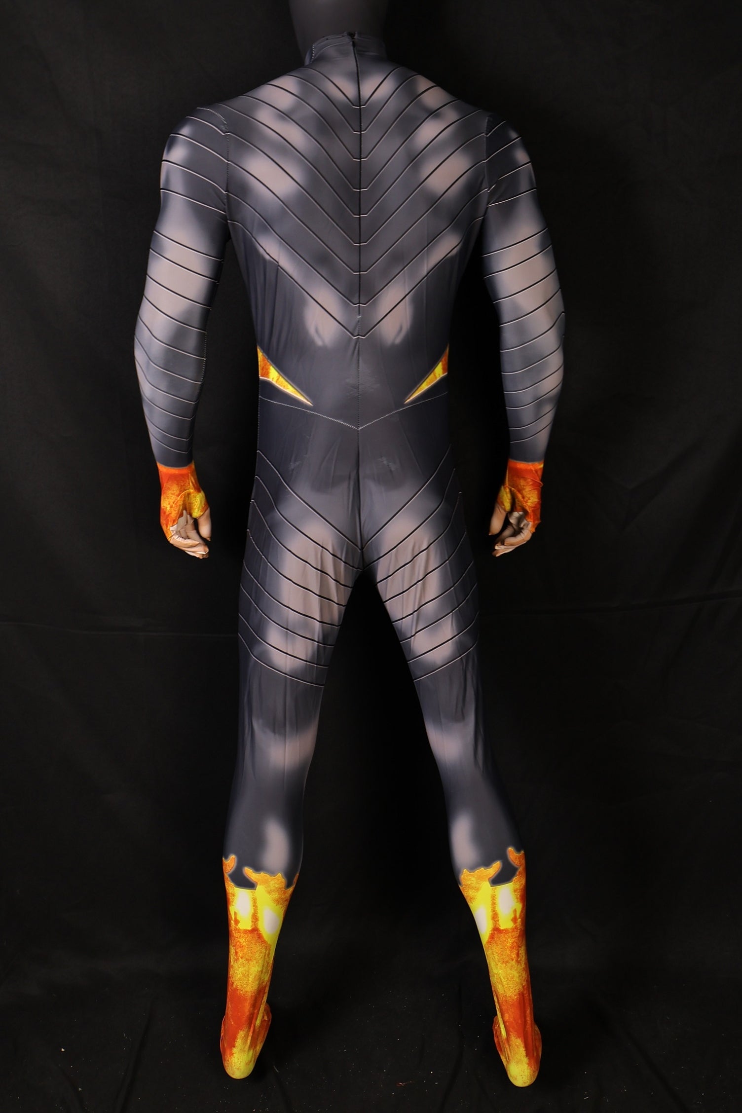 Men Absolute Superman Bold S Shield Charcoal Gray Cosplay Jumpsuit