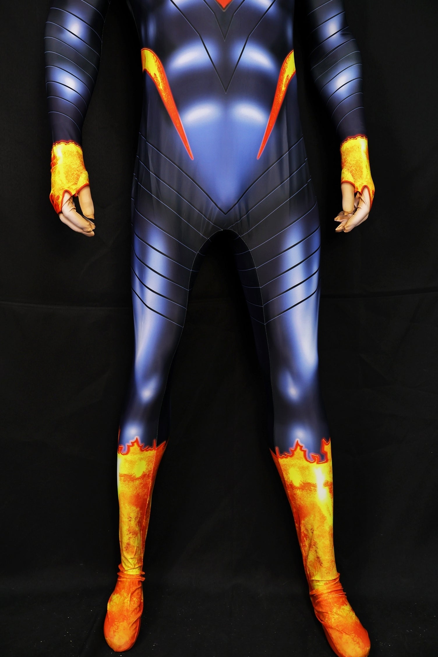 Absolute Superman Dark Blue Hero Costume Classic Emblem Male Bodysuit