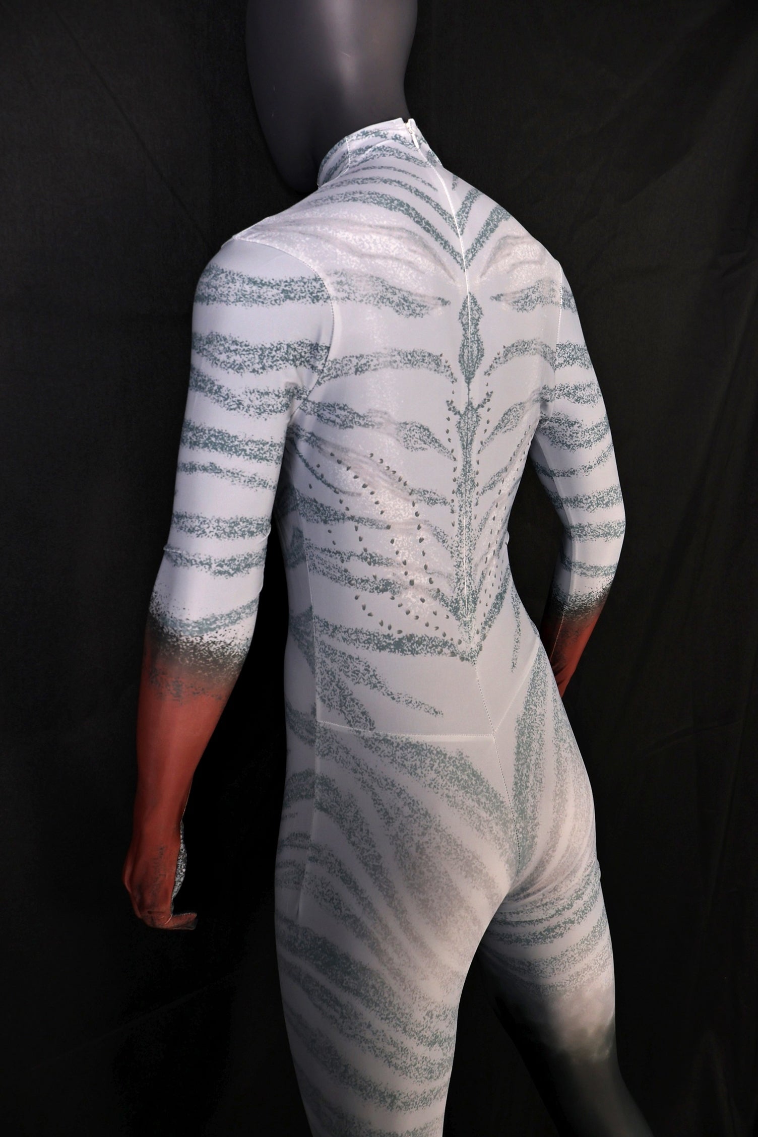 Tailoring bespoke female avatar fire bodysuits for custom character commissions