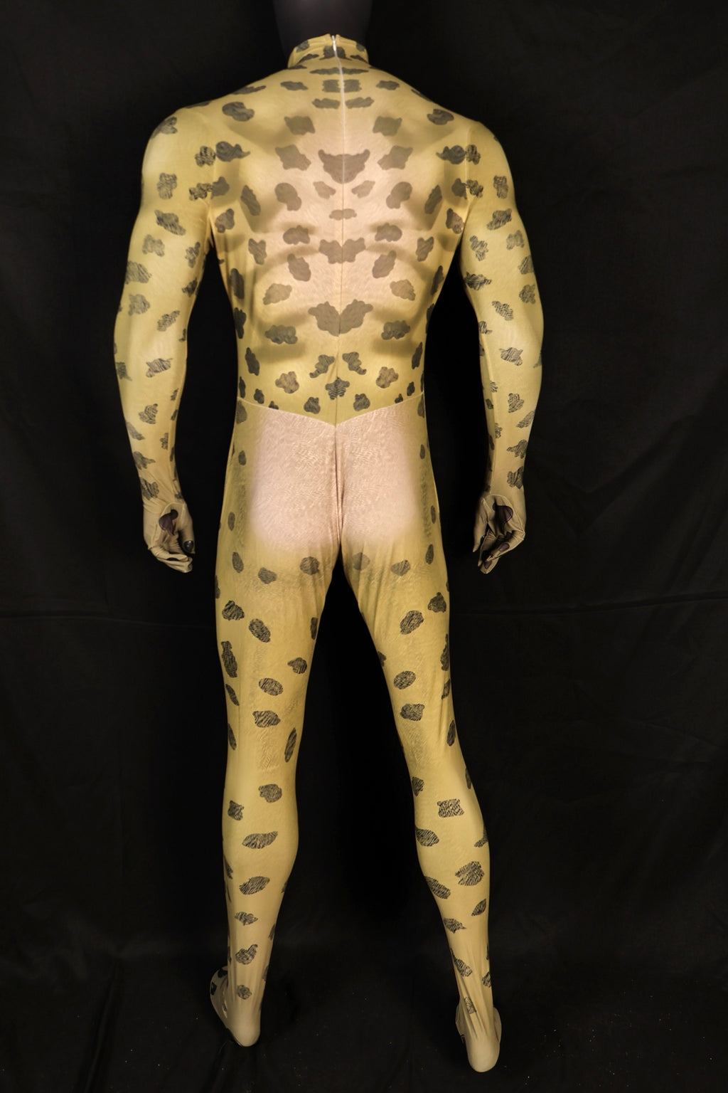 Realistic Cheetah Spots Bodysuit Male Animal Costume Spandex Jumpsuit