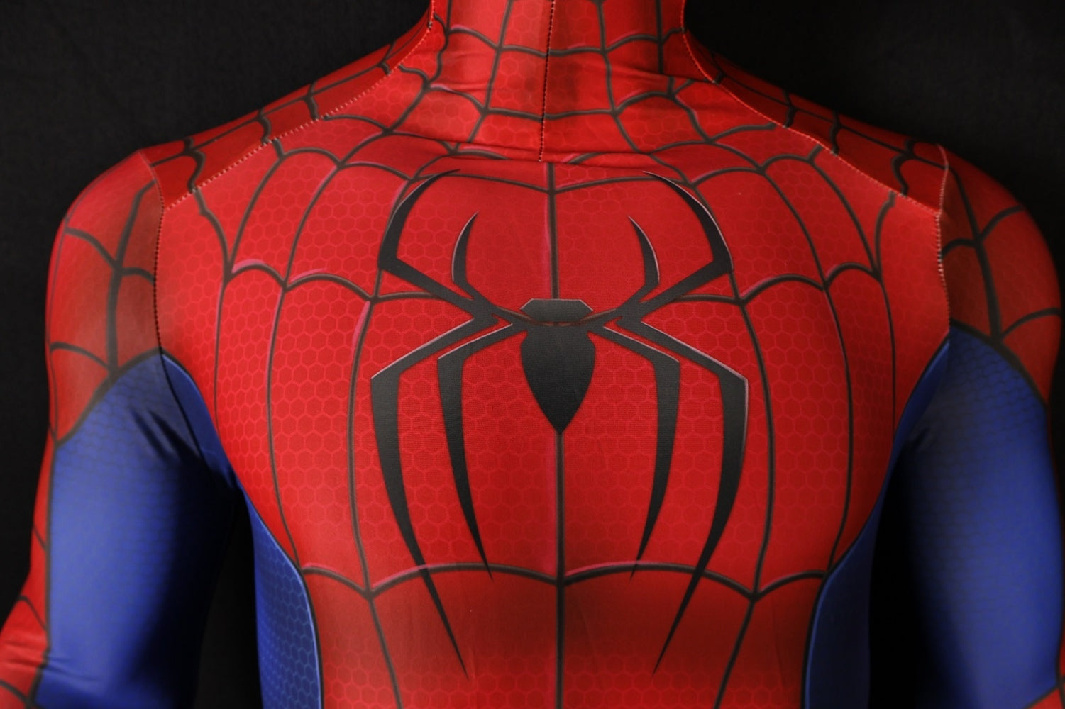 Men Spider-Man 4 New Red Blue Metallic Texture Cosplay Jumpsuit