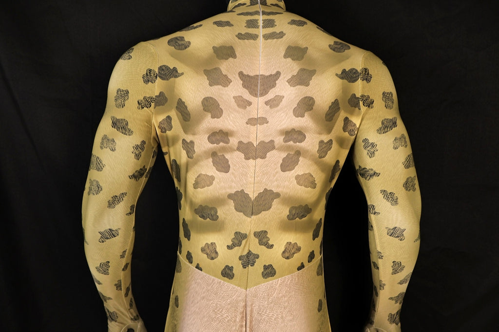 Realistic Cheetah Spots Bodysuit Male Animal Costume Spandex Jumpsuit
