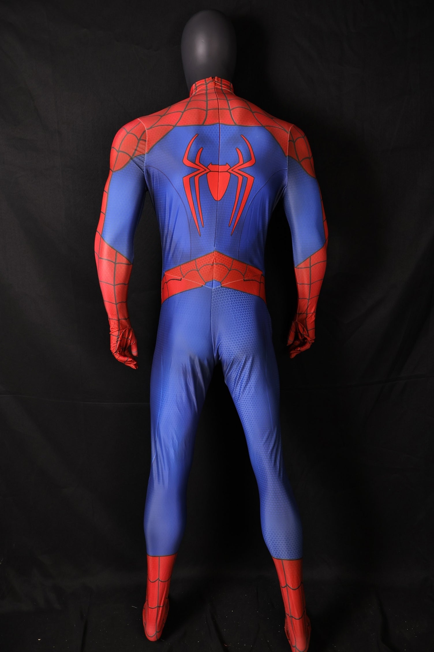 Men Spider-Man 4 New Red Blue Metallic Texture Cosplay Jumpsuit