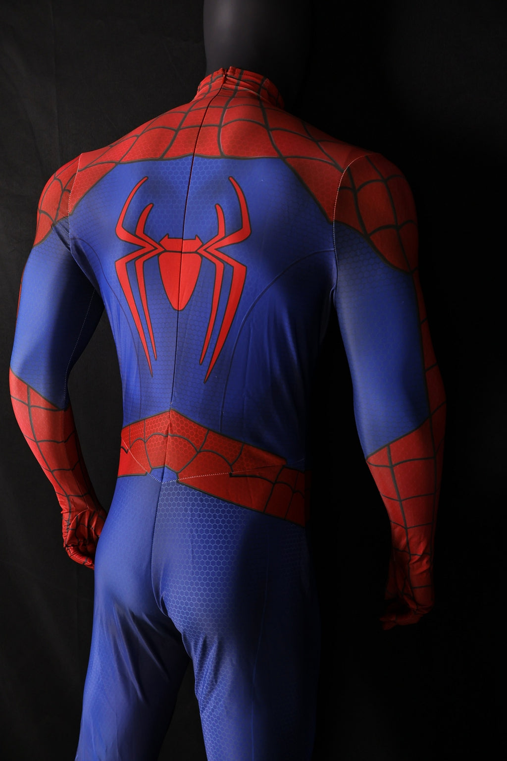 Men Spider-Man 4 New Red Blue Metallic Texture Cosplay Jumpsuit