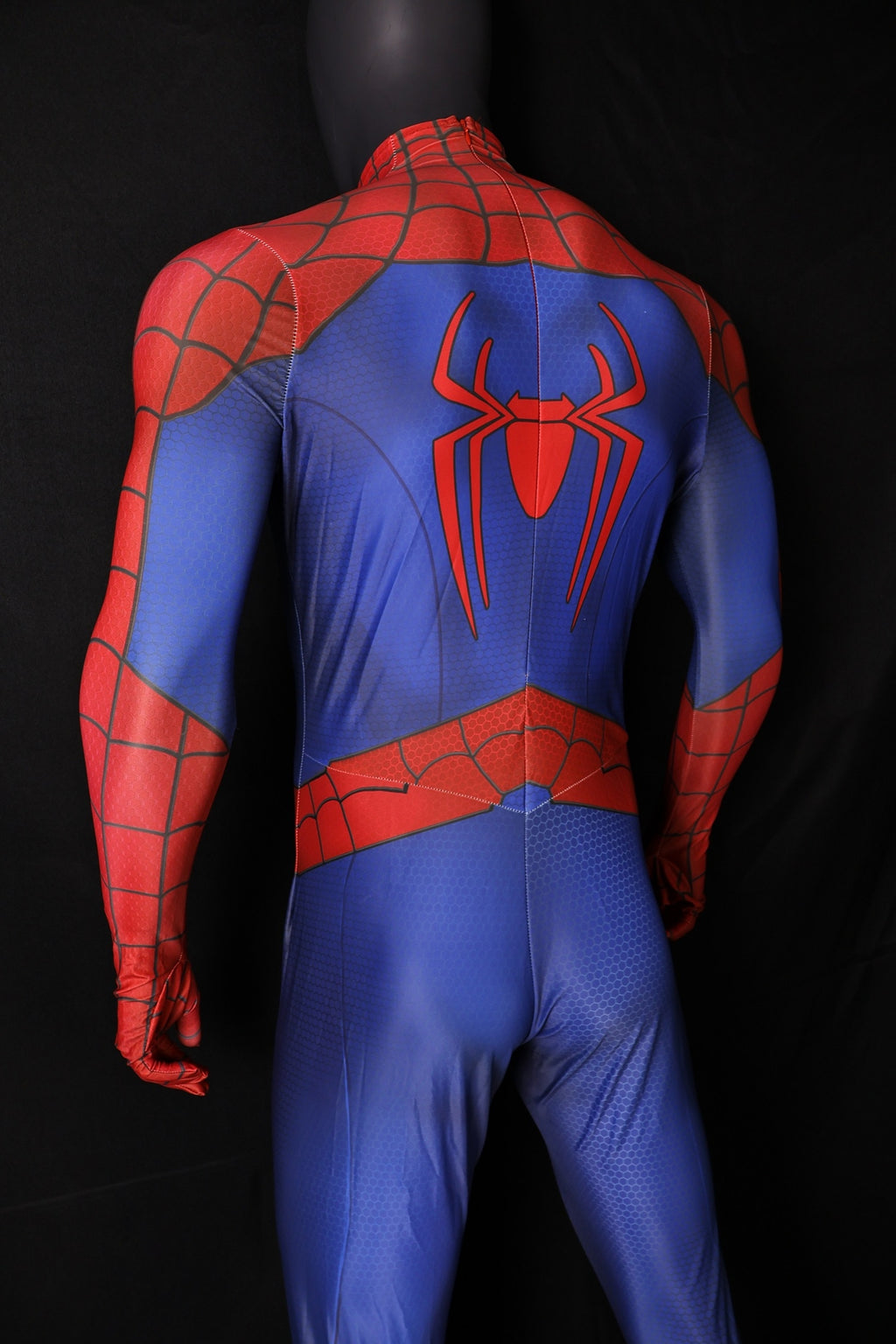 Men Spider-Man 4 New Red Blue Metallic Texture Cosplay Jumpsuit