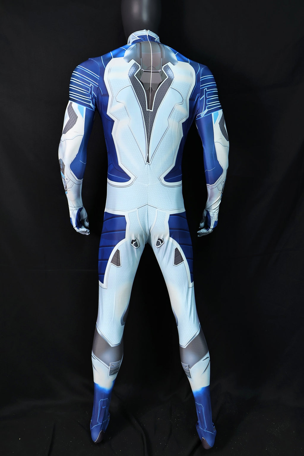 Personalized Rivals Sci-Fi Quartet Suit for Men - Custom Blue & White Hero Bodysuit