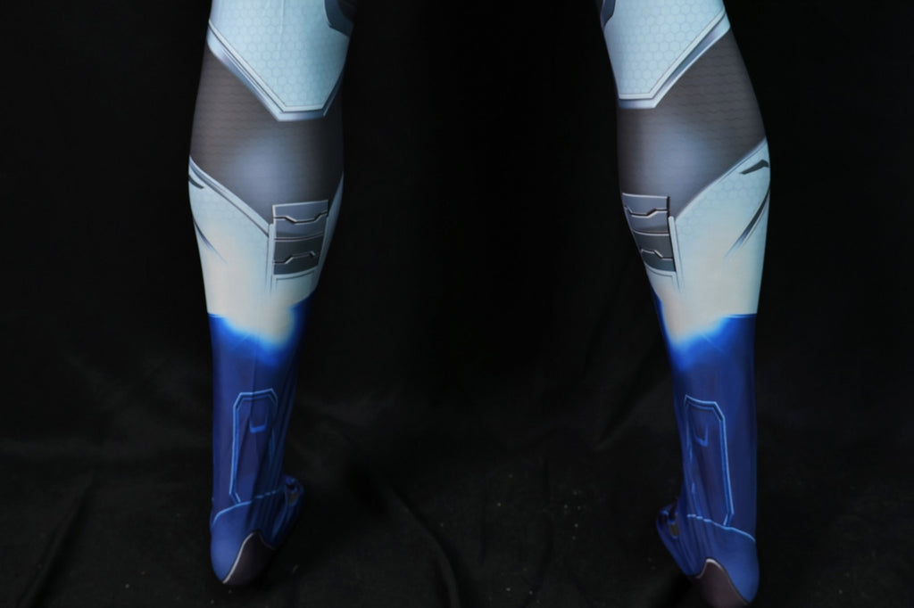Personalized Rivals Sci-Fi Quartet Suit for Men - Custom Blue & White Hero Bodysuit