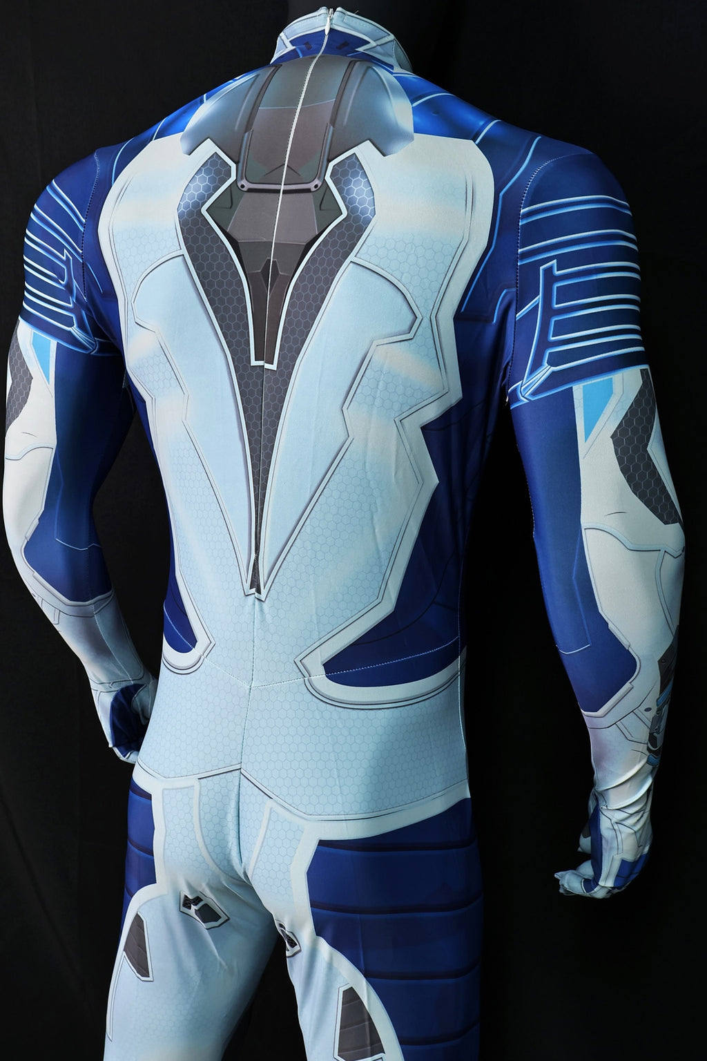 Personalized Rivals Sci-Fi Quartet Suit for Men - Custom Blue & White Hero Bodysuit